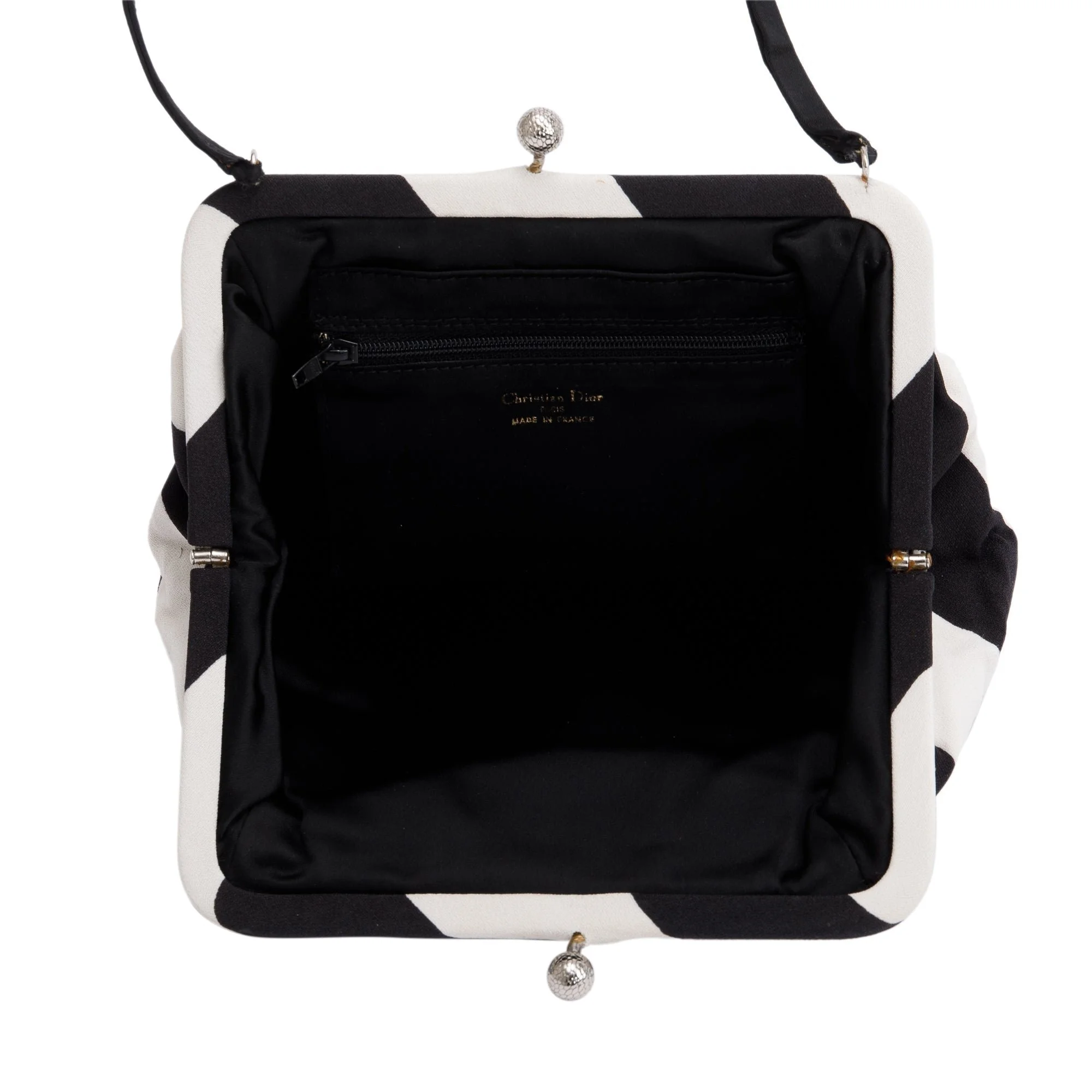 Christian-Dior-Black-White-Canvas-Frame-Clutch-Bag-w-Authenticity-Card-4.jpg