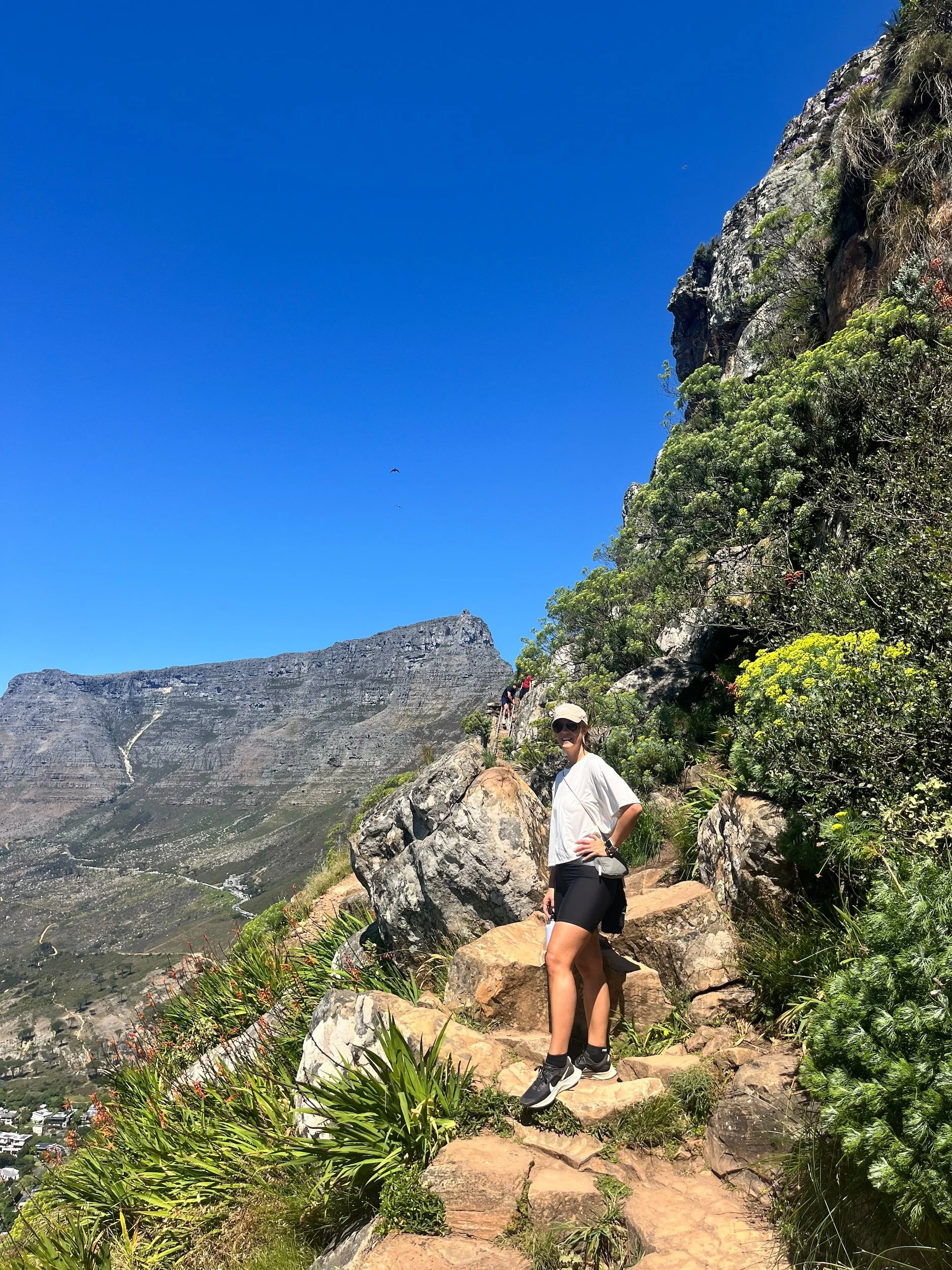 Hiker on the Lion’s Head trail above Cape Town