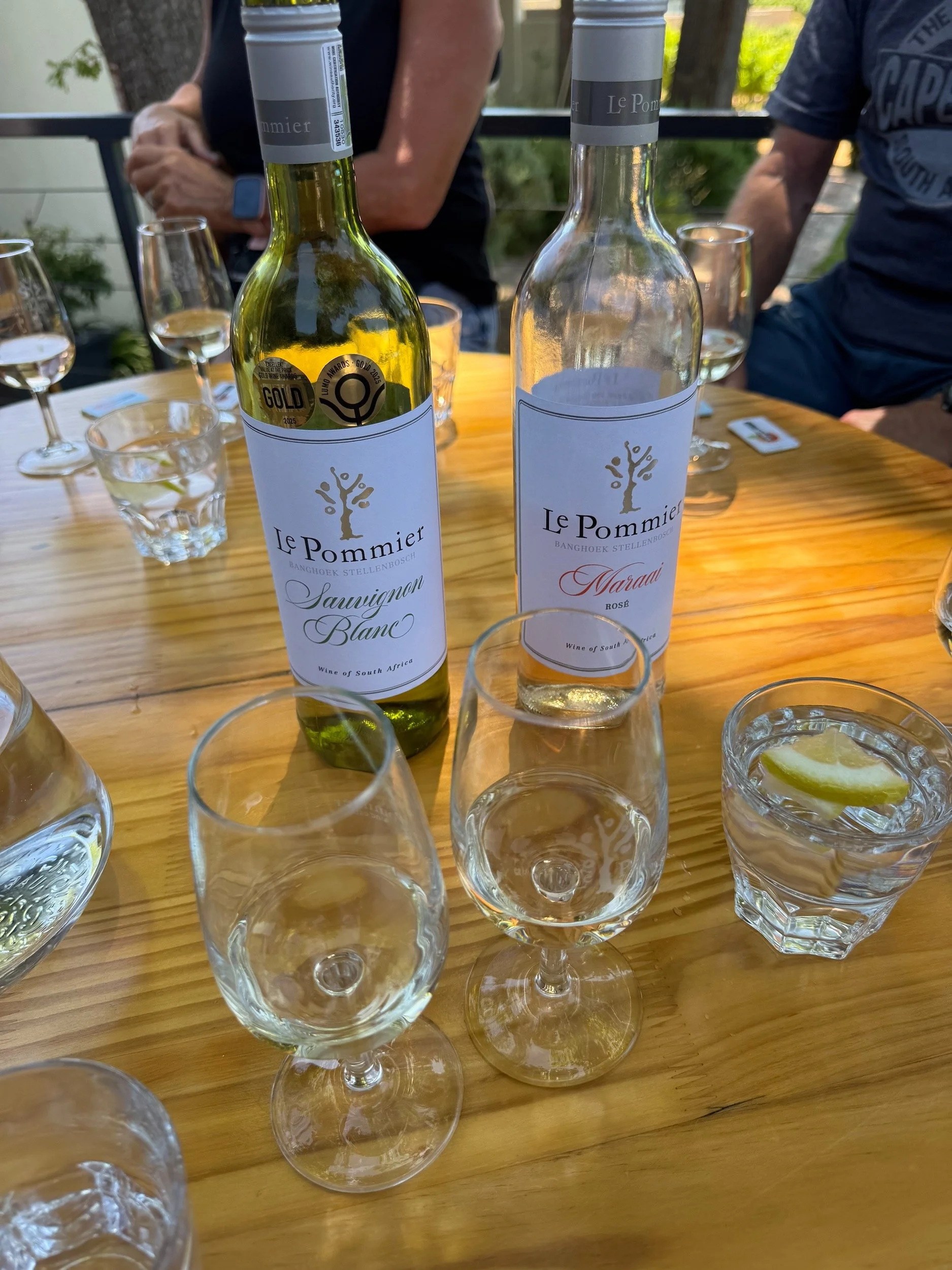 Wine display at Le Pommier Wine estate