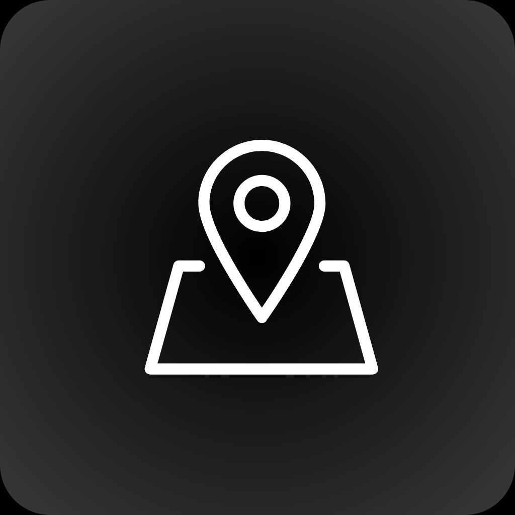 Icon of a map with a location pin in the center, representing location or navigation.