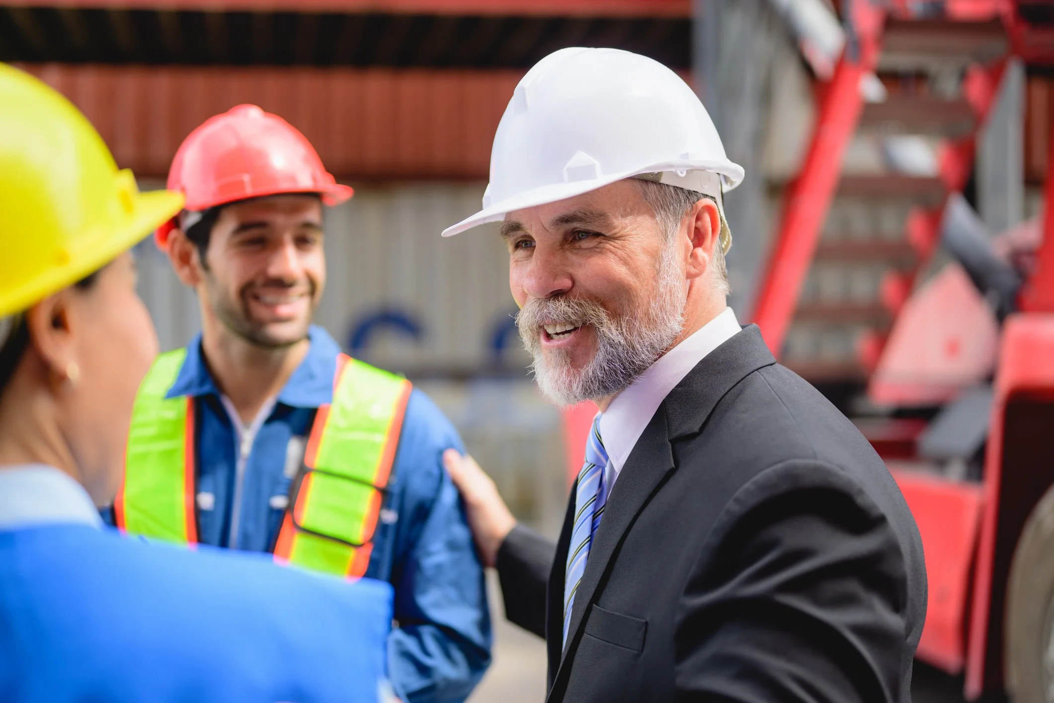 Construction industry leaders and workers