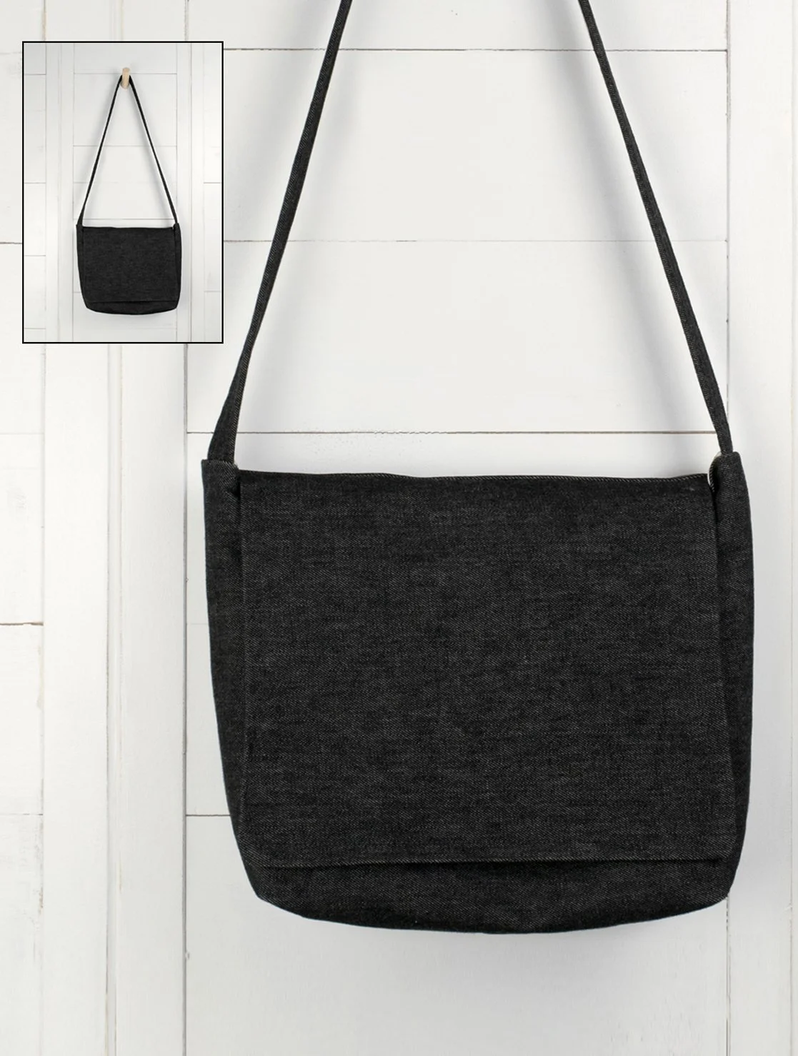 Charcoal satchel - hanging on white divider - SS.jpg