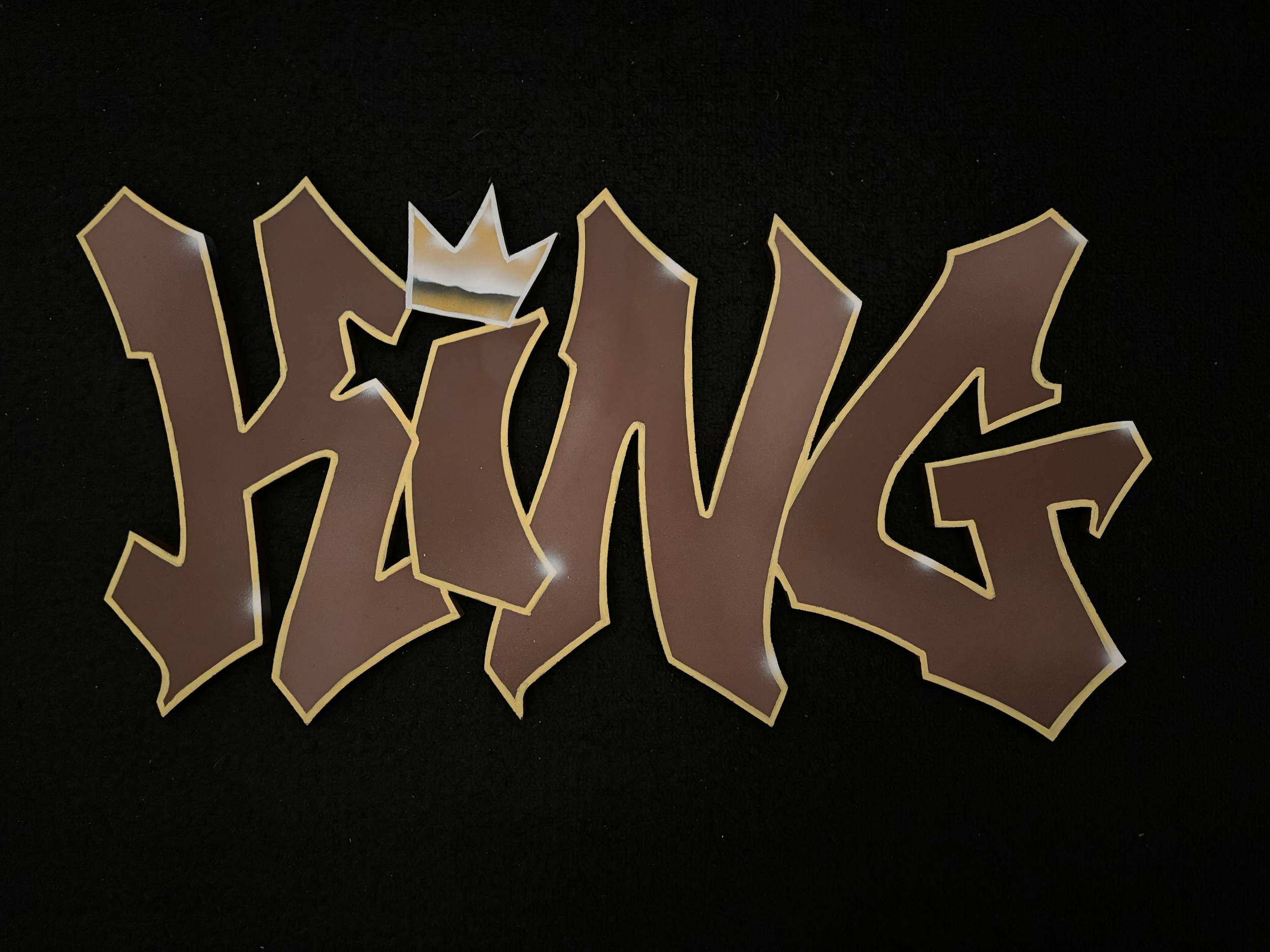 "King" - aerosol and acrylic on hand cut MDF