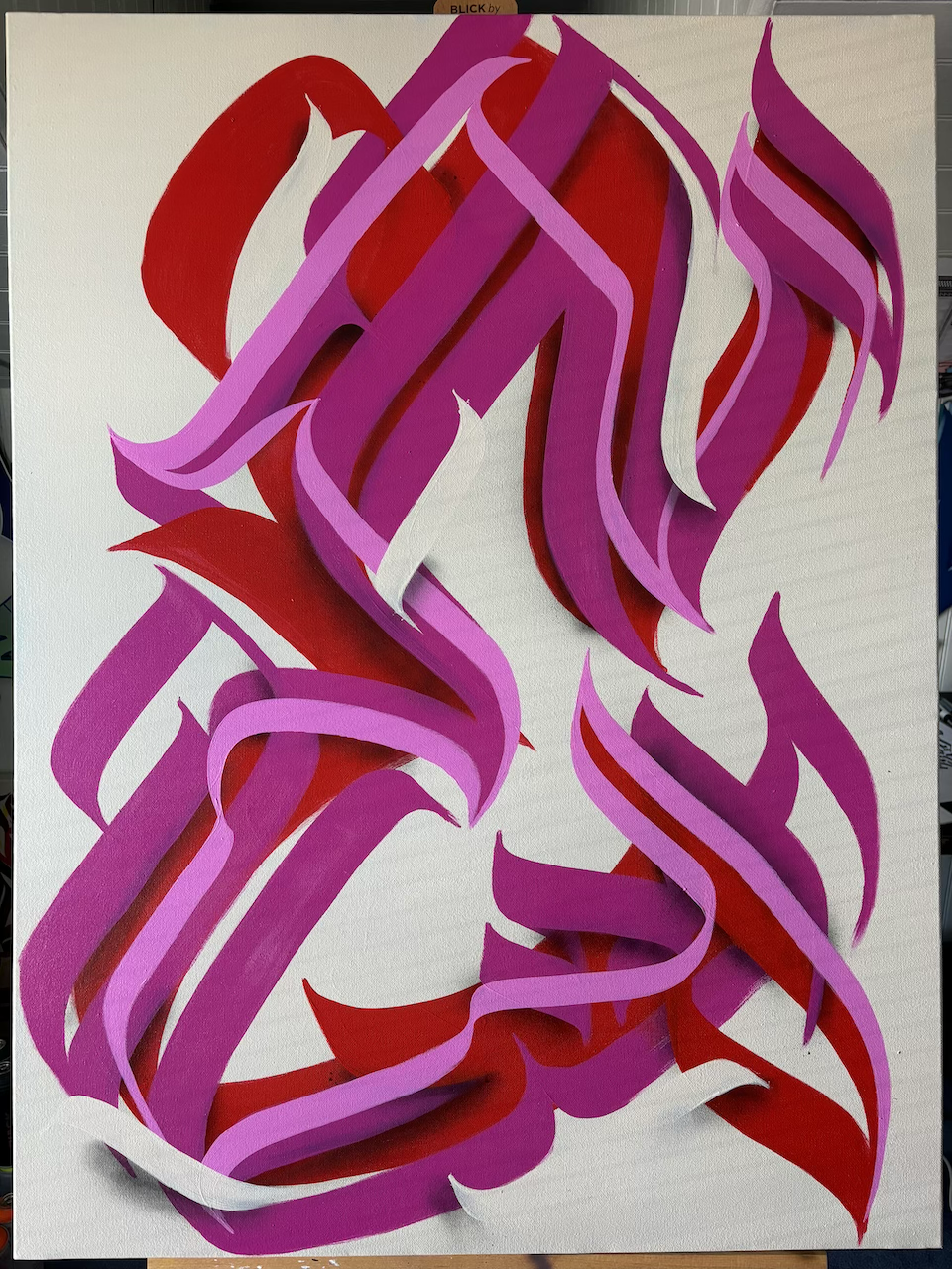Calligraffiti "E" - acrylic on canvas