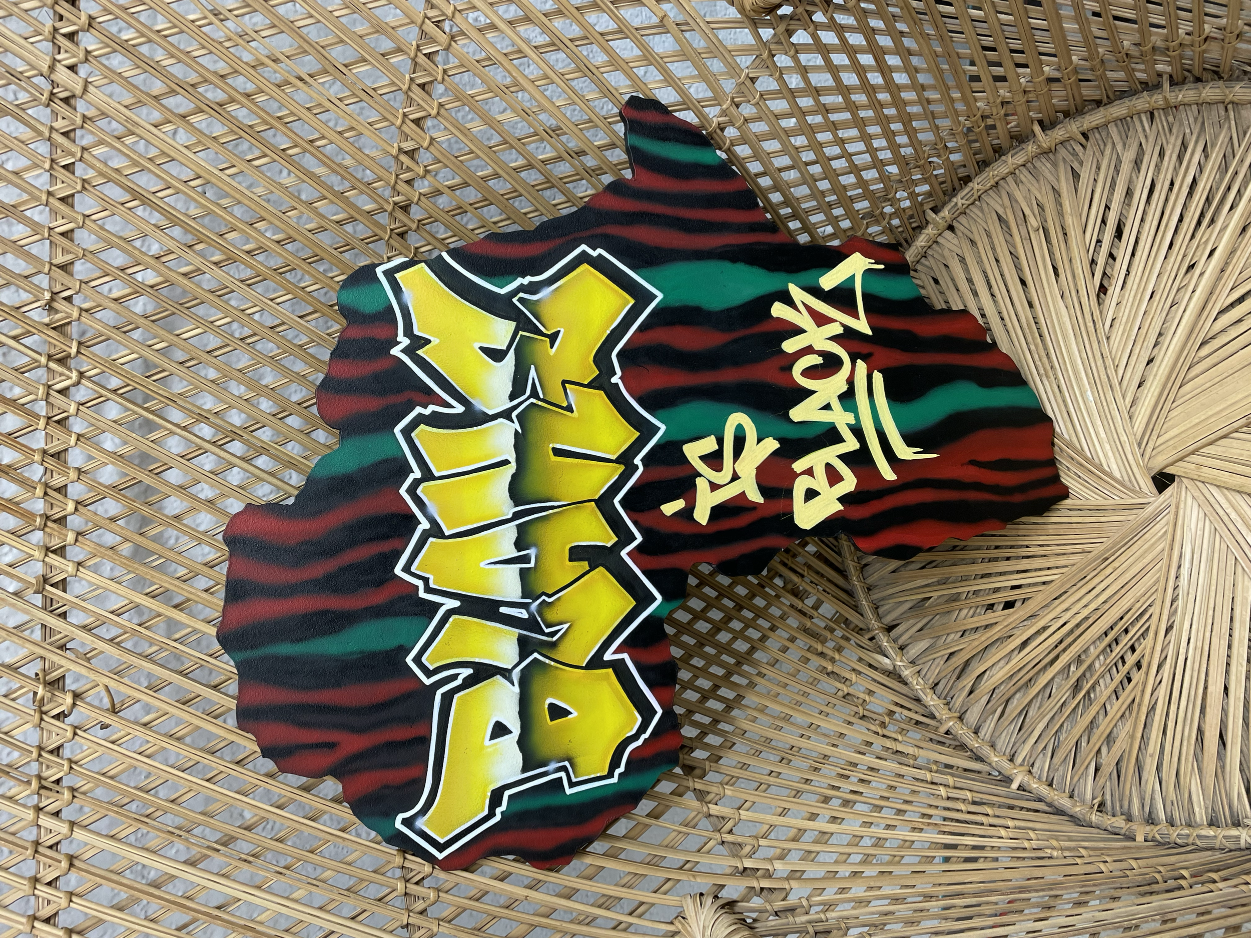 "Blake is Black" *COMMISSIONED* - airbrush and acrylic on hand cut MDF