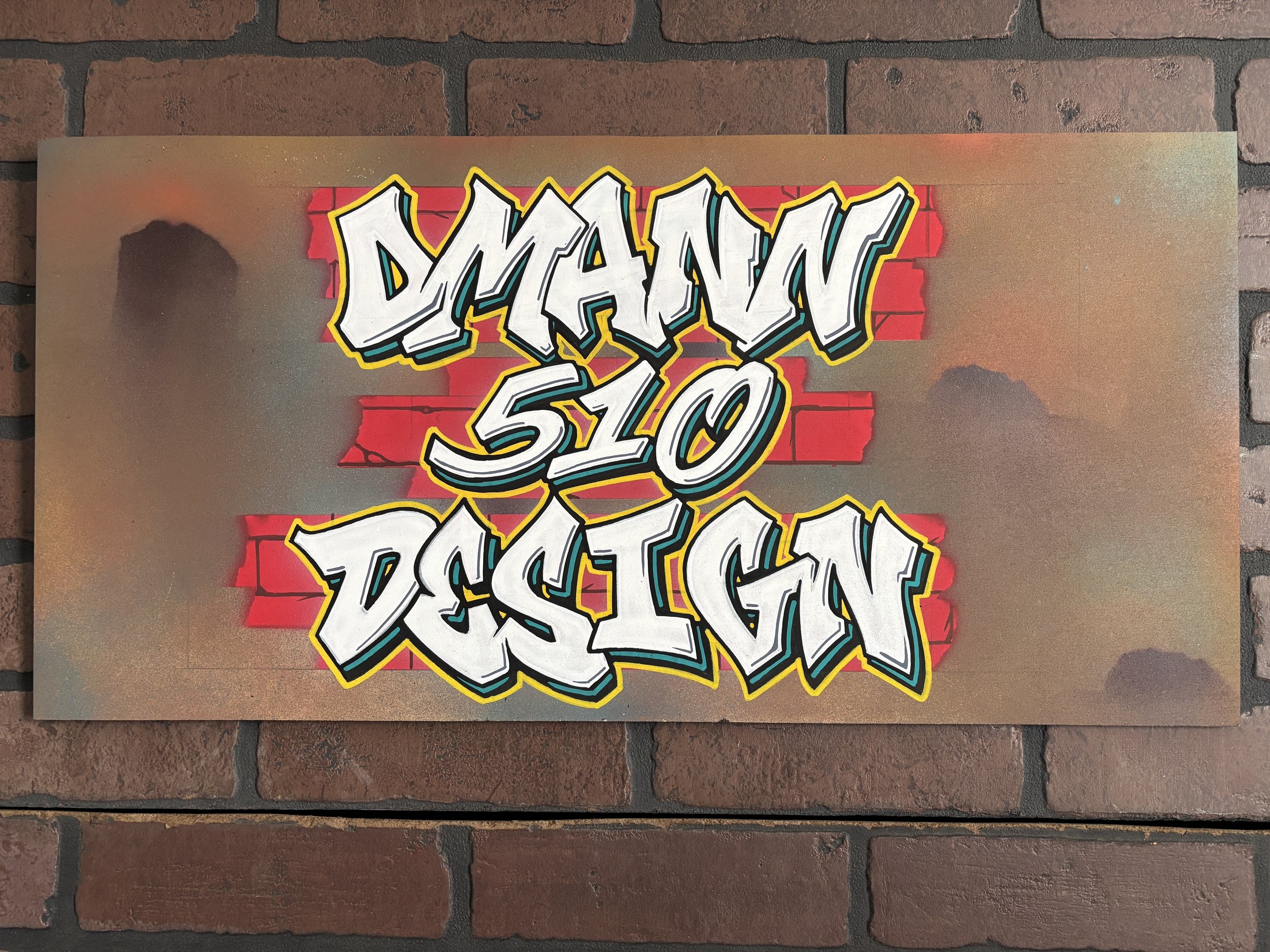 "DMann 510 Design" *COMMISSIONED* - airbrush and acrylic on MDF