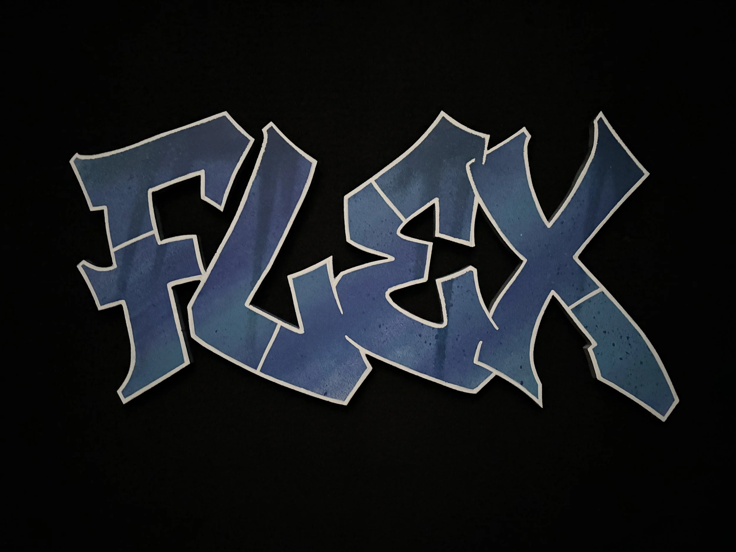 "Flex" - aerosol and acrylic on hand cut MDF