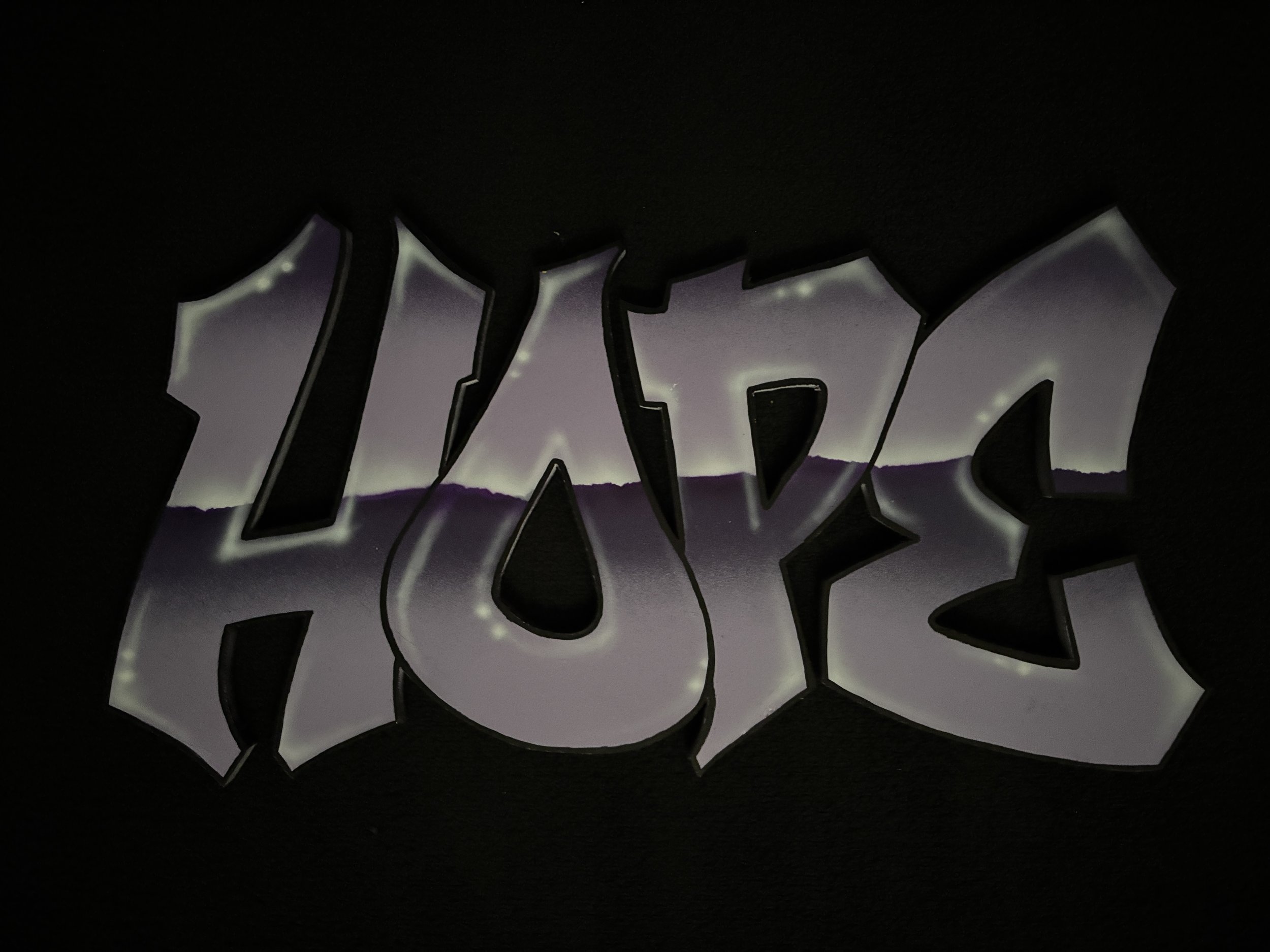 "Hope" - aerosol and acrylic on hand cut MDF