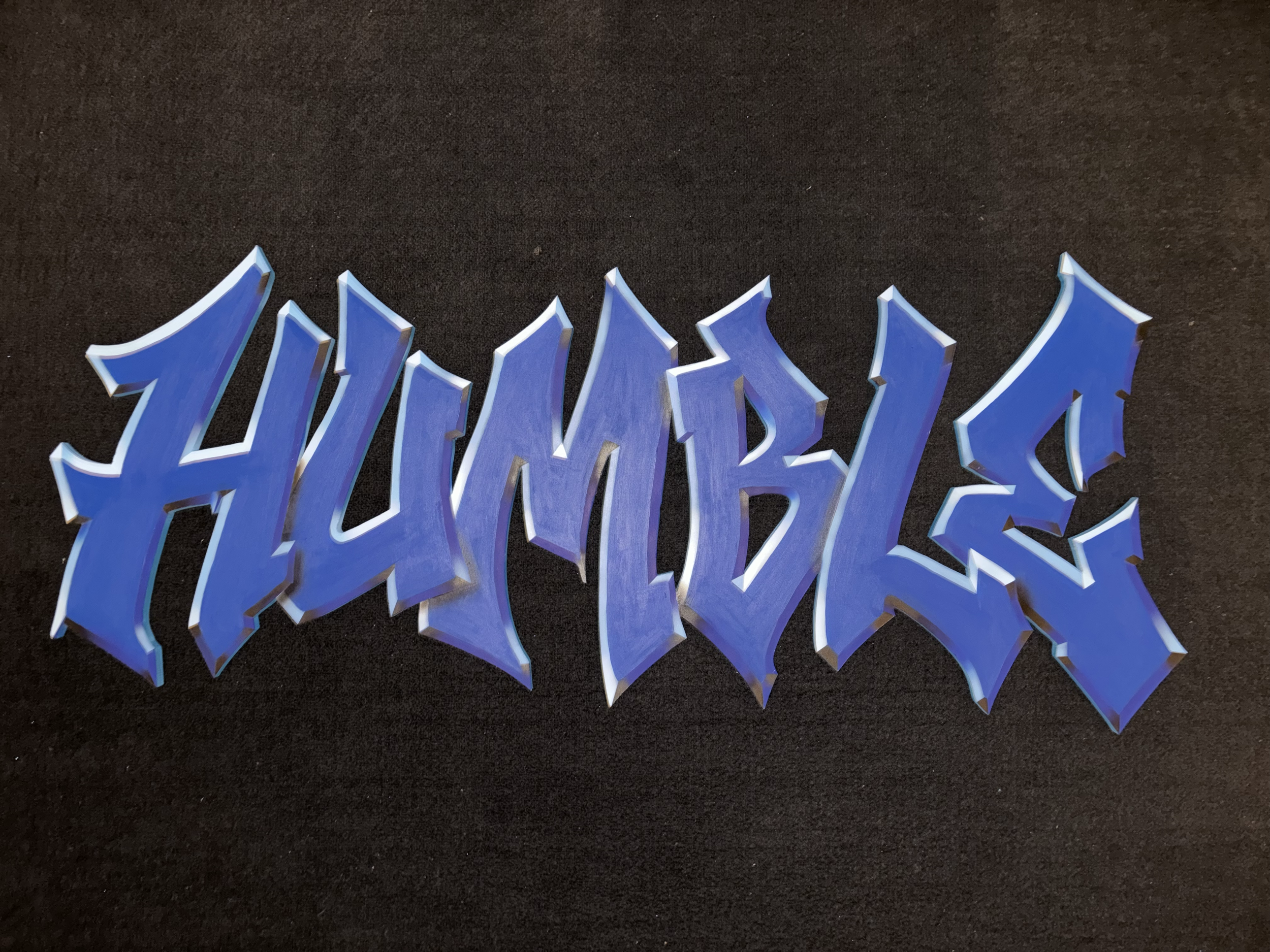 "Humble" - aerosol on hand cut MDF