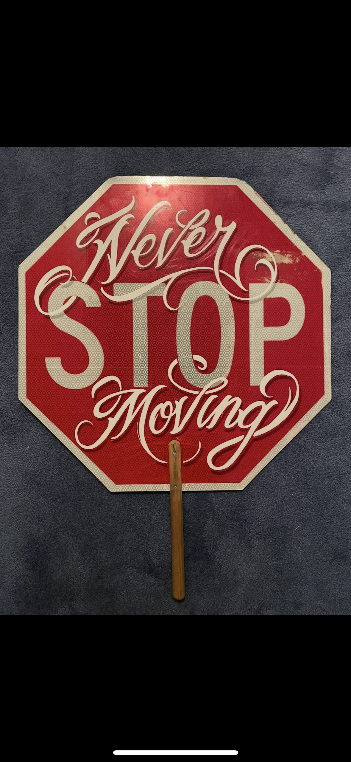 One-of-one repurposed double-sided metal street sign