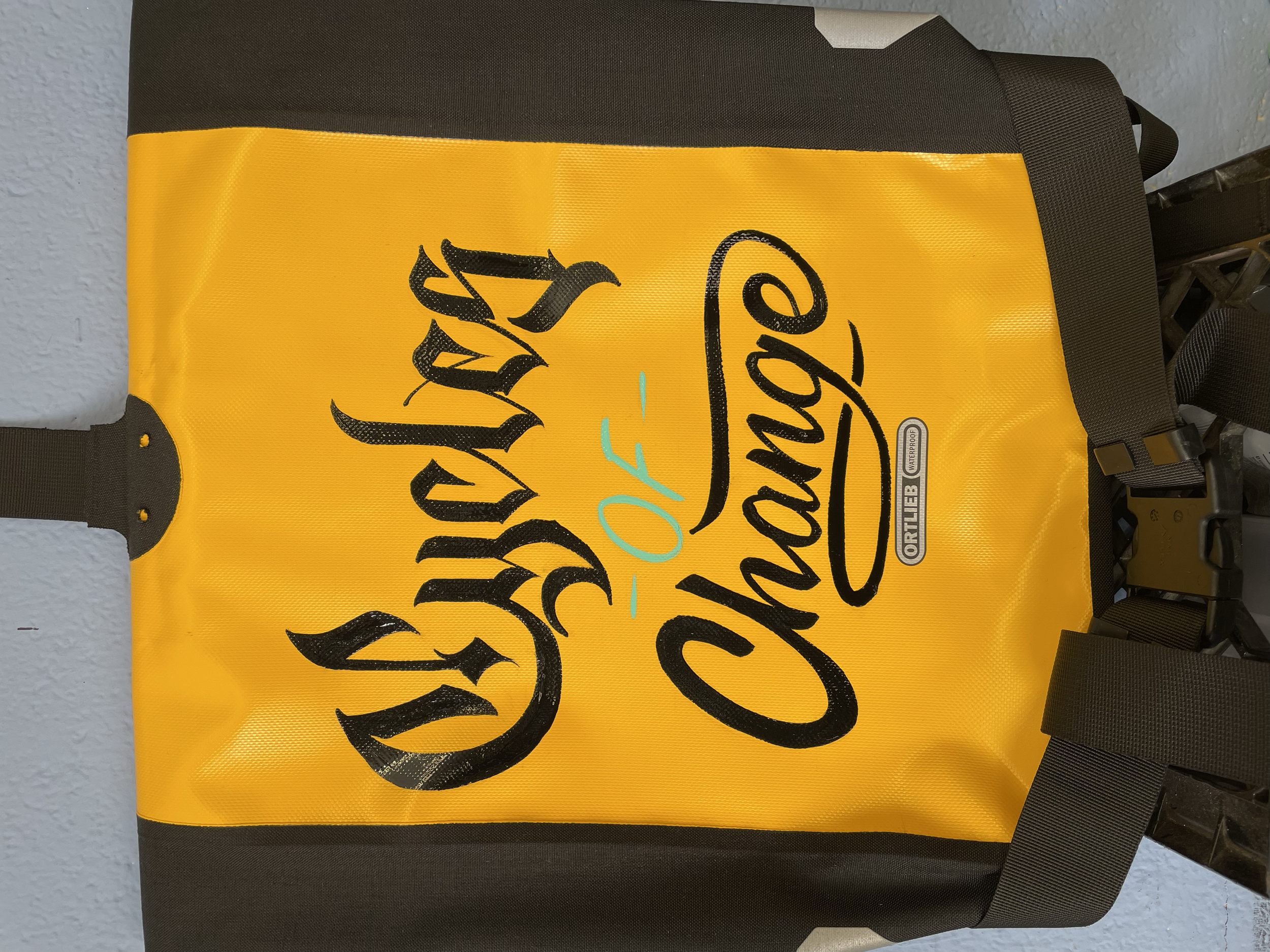 The Bikery 2 - Enamel on bike messenger bag