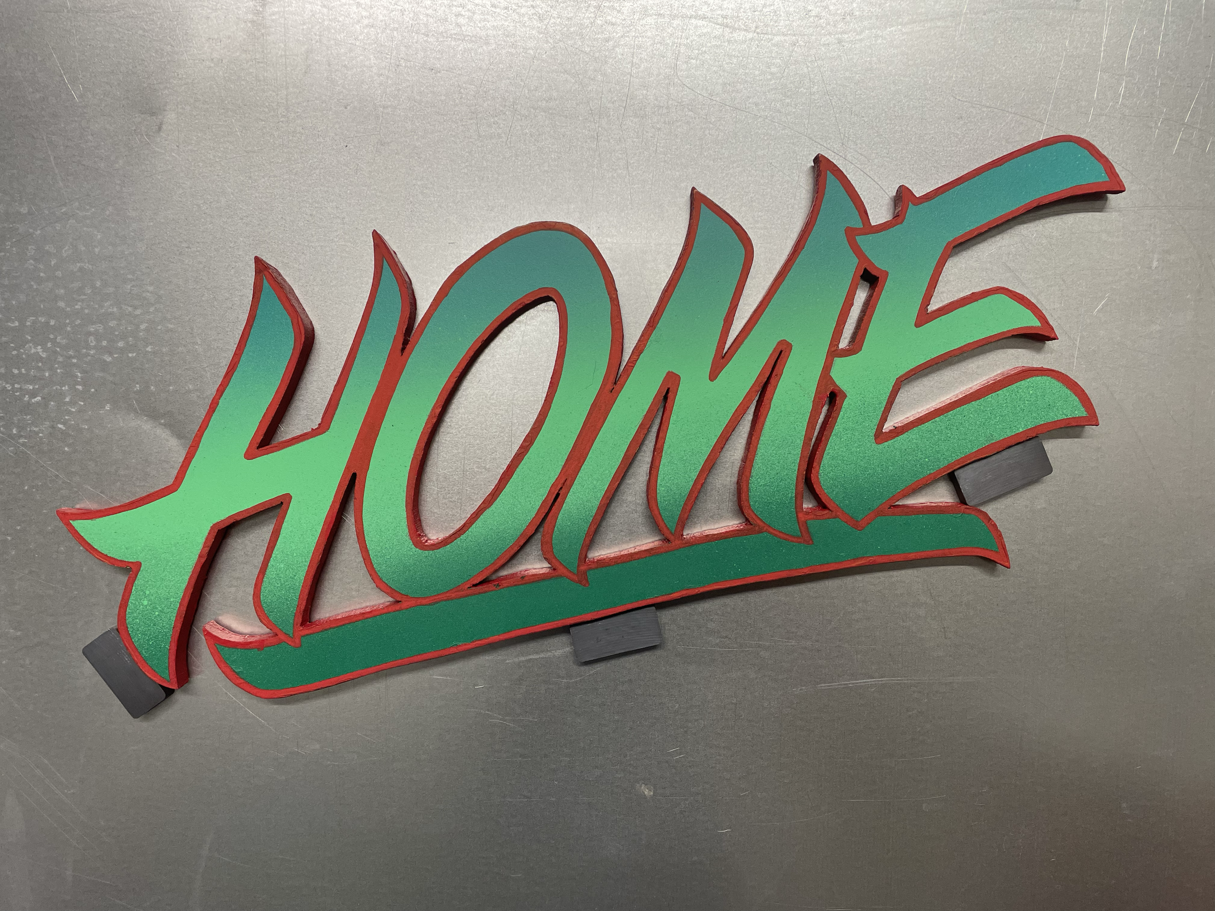 "Home" *SOLD* - aerosol and acrylic on hand cut MDF