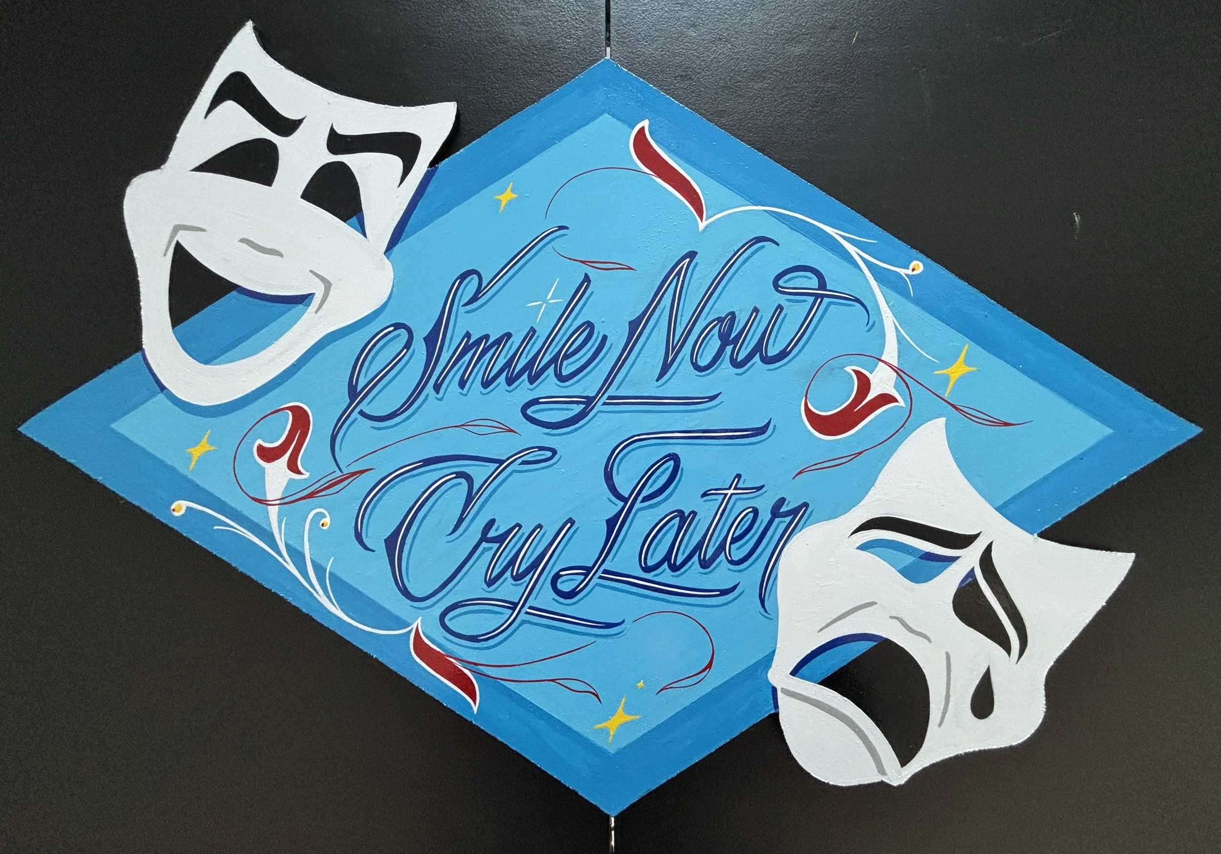 "Smile Now, Cry Later" *COMMISSIONED* - enamel on hand cut MDF