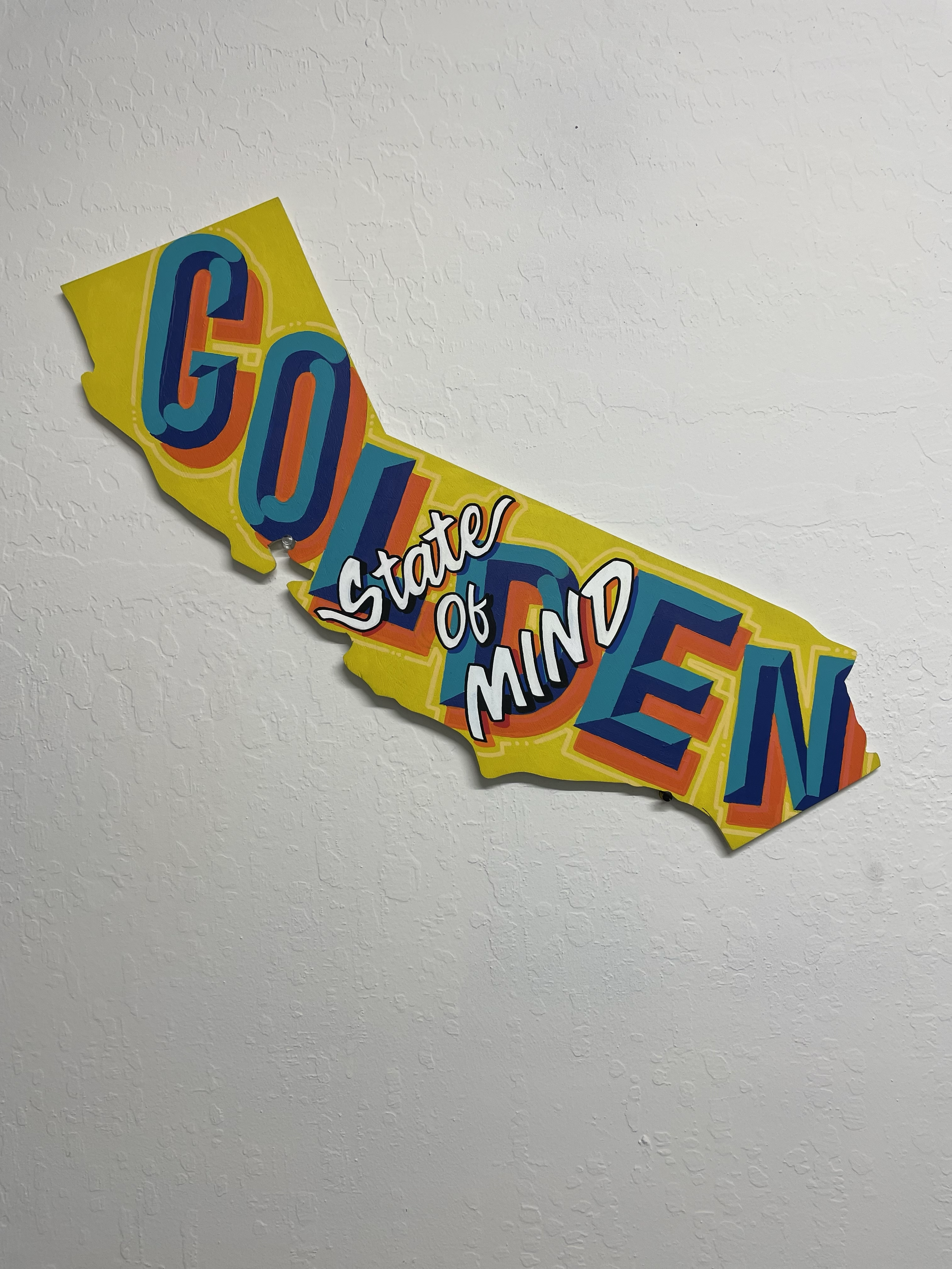 "Golden State of Mind" - airbrush and acrylic on hand cut MDF
