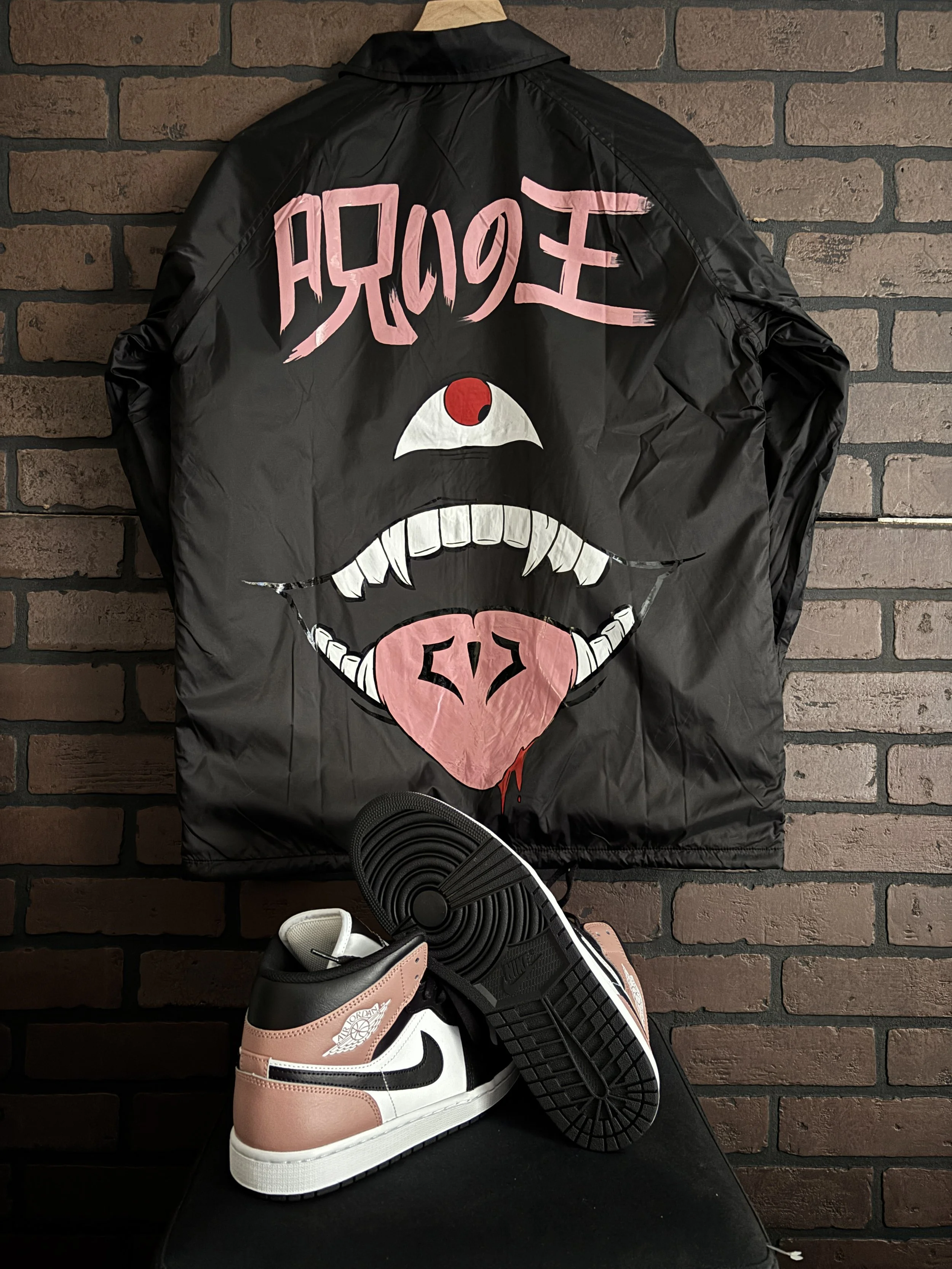 "King of Curses" - Hand painted windbreaker.