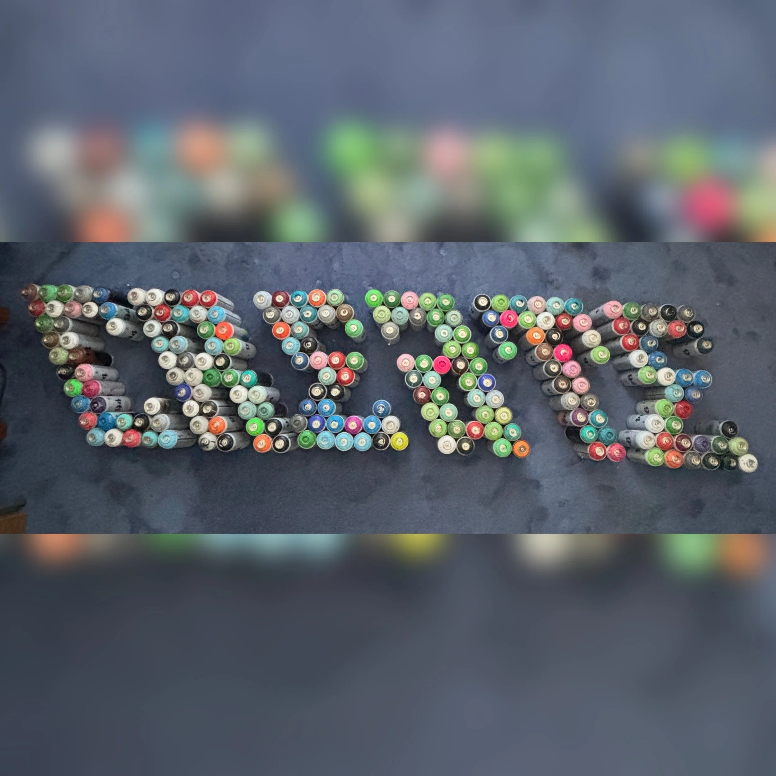 "Create" - Six (6) piece funk-letter sculpture, measuring ~102" wide by ~24" tall. Custom mounting options available for collector.