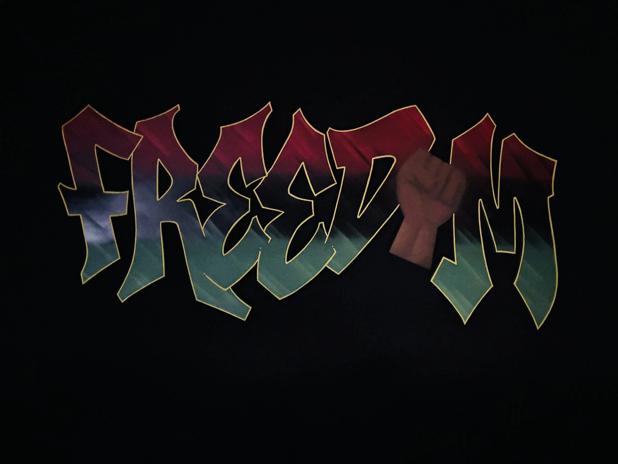 "Freedom" - aerosol and acrylic on hand cut MDF