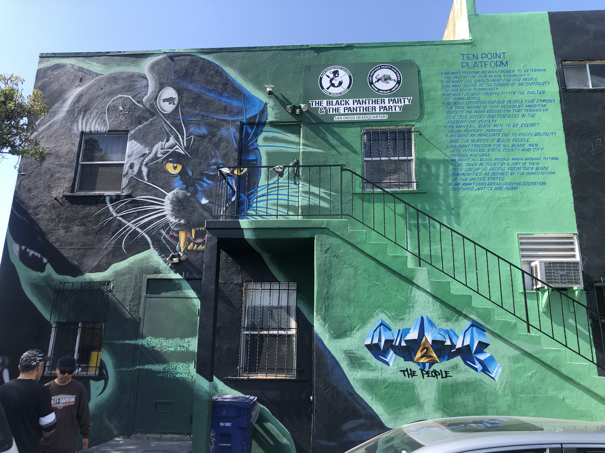 Black Panther Party, San Diego Chapter

My contribution was writing the Ten Point Platform besides the panther, which was painted by Gylt.