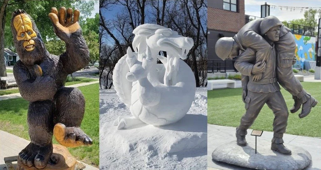bigfoot, sasquatch, snow dragon, military statue