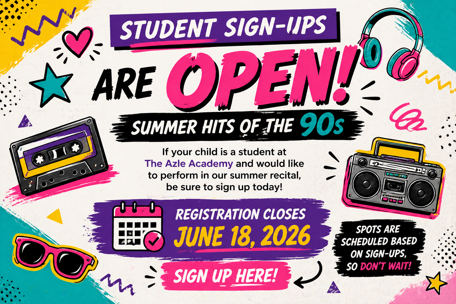 Summer Recital Performer Registration