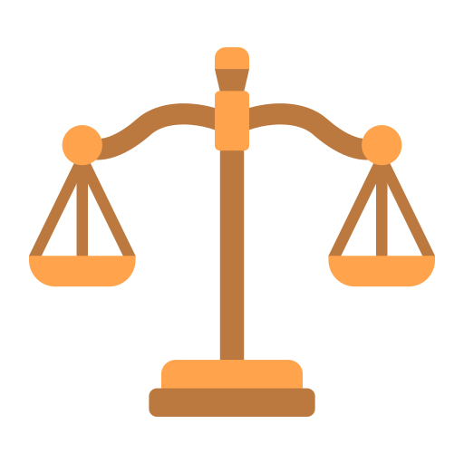 Illustration of a balanced scale or justice scale