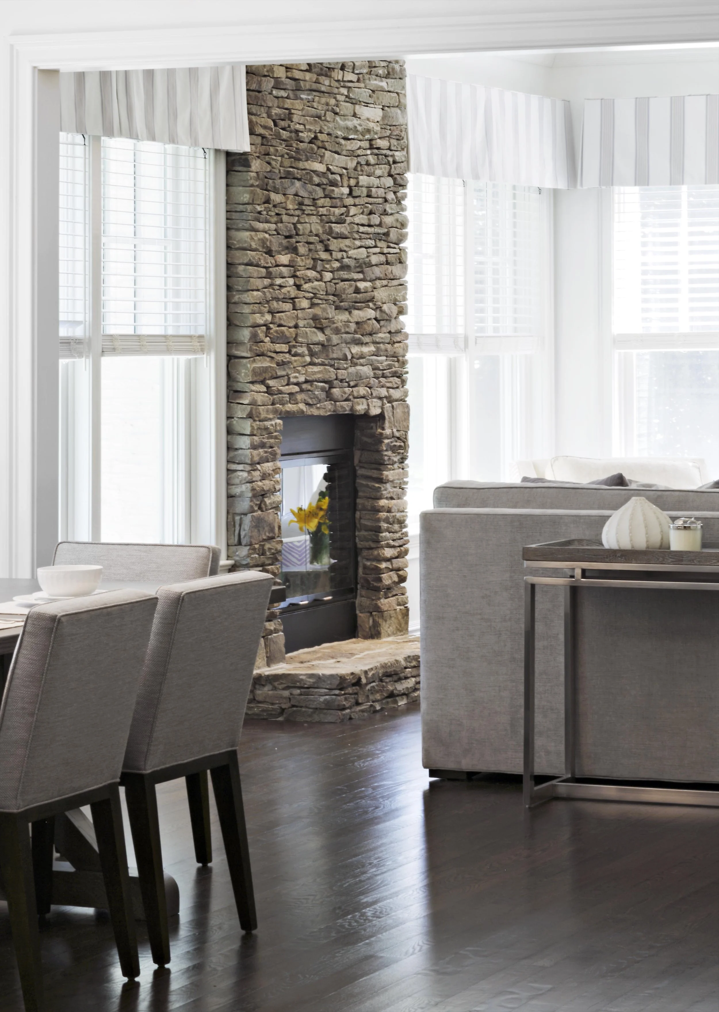 Open family room layout in Parkfield House in Scarsdale NY home.