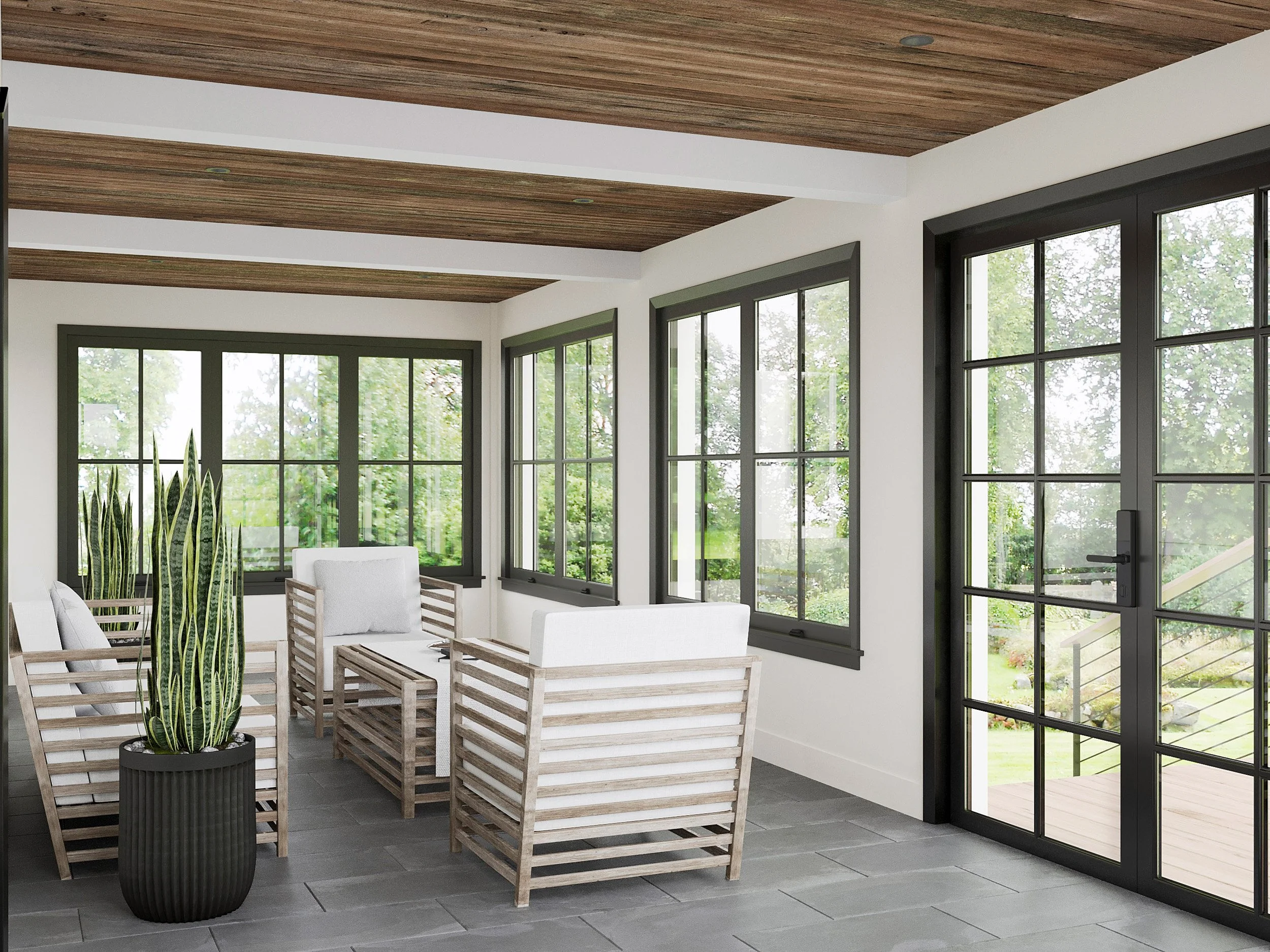 alternate wide view of Sun room in Nanny Hagen House in Thornwood, NY.