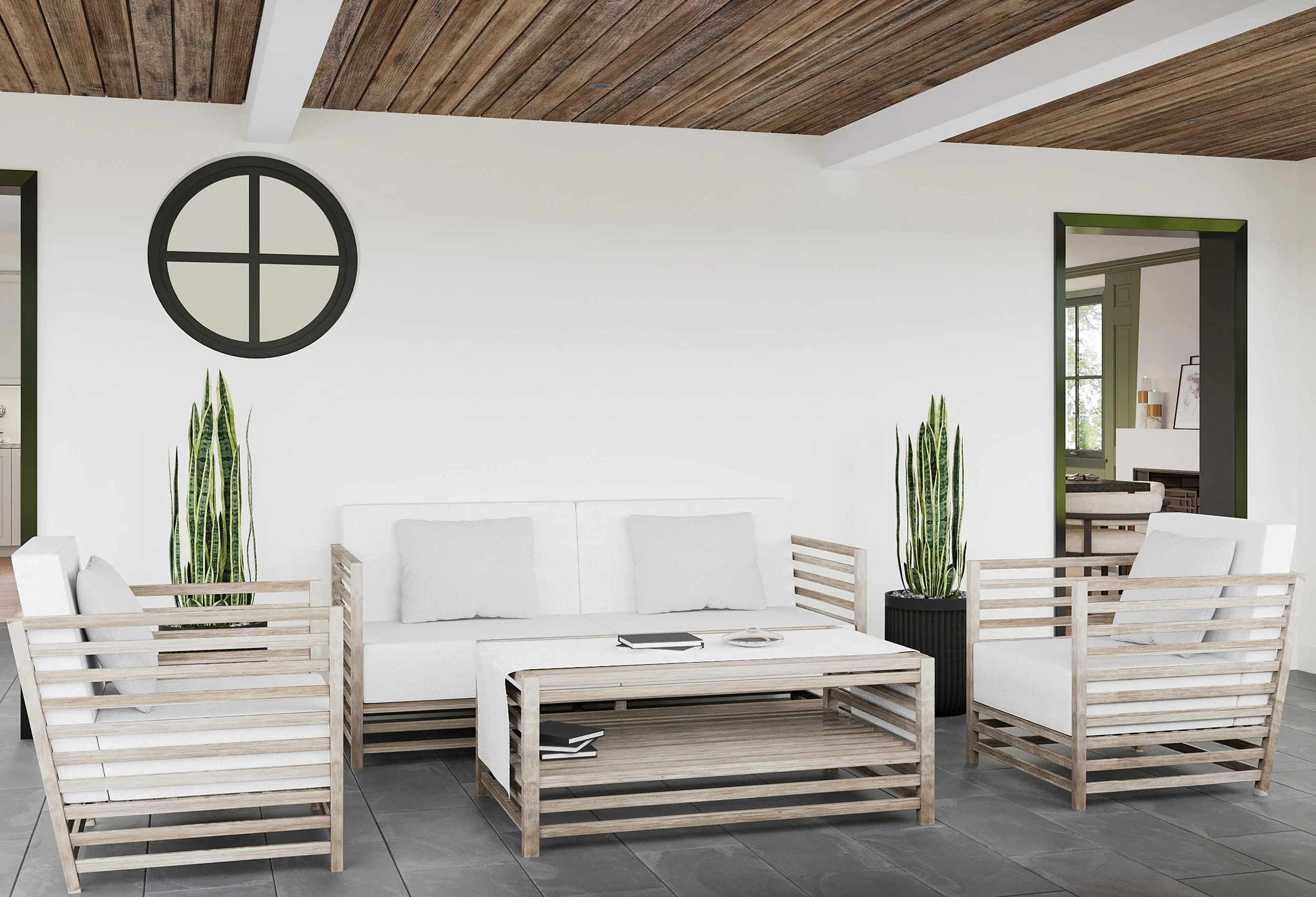 Alternate wide view of sunroom in Nanny Hagen House in Thornwood, NY.