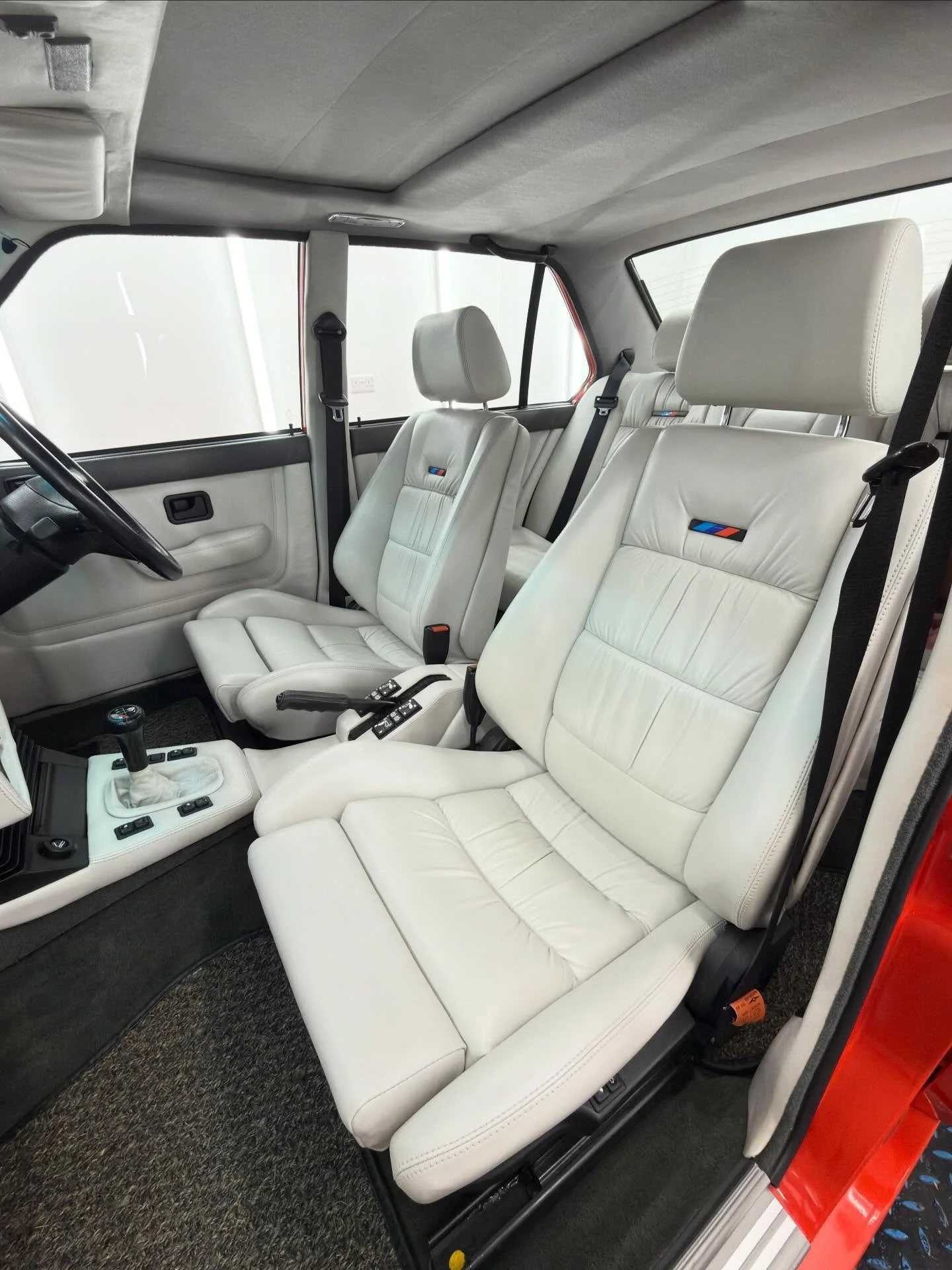 Embedded grime and contamination on this BMW M5 leather interior were carefully removed using specialist cleaning products, leaving the leather ready for repair.

The driver&rsquo;s seat underwent a full restoration, correcting wear, colour loss, and