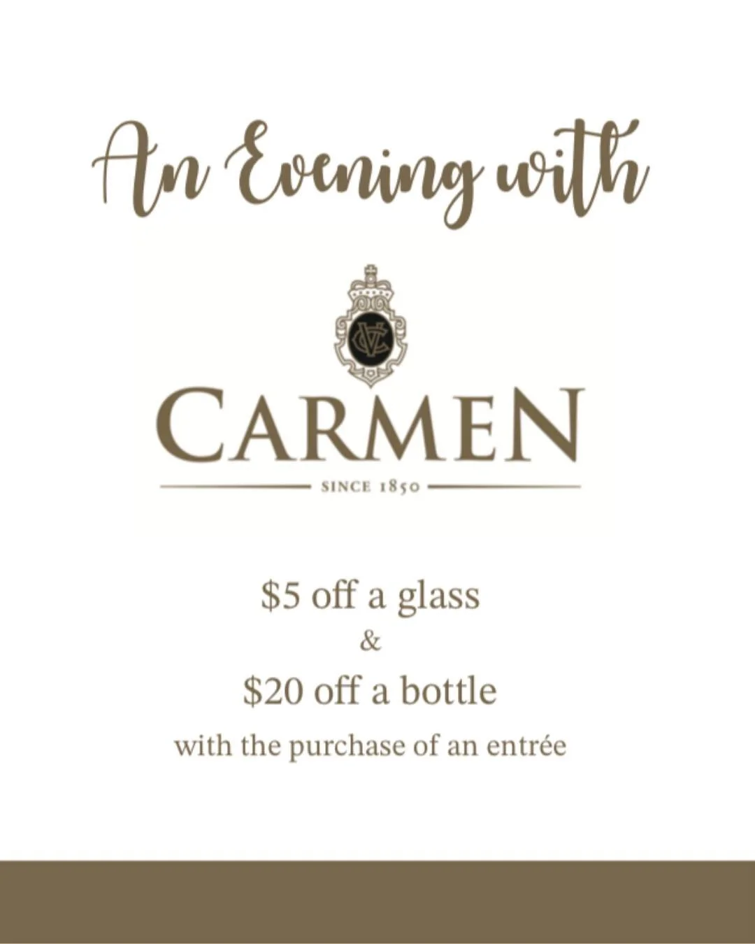 🍷✨ Cozy up your Tuesdays with Carmen Tuesday at Pickle Jar! 

Grab a glass of delicious Carmen Wines for just $8 (6oz) or a bottle for $28 with any entr&eacute;e. Perfect for bringing a friend, unwinding, and enjoying a delightful night out! 🍇🥂 

