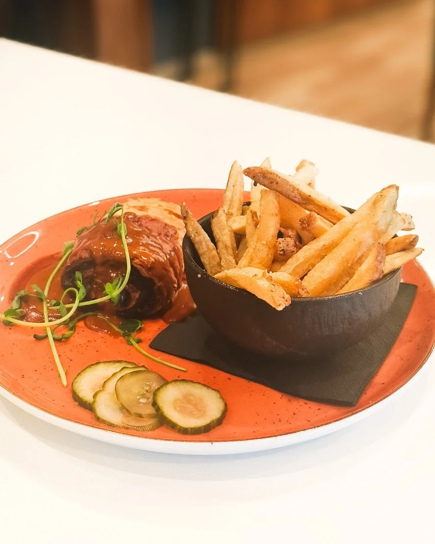 🌟 Ready to take a break? Treat yourself to our Chef's Lunch this week! 🍽️✨ 

Indulge in our Beef Roly Poly &mdash; tender roast beef and mushroom duxelle wrapped in a flaky puff pastry, topped with a creamy demi-glace sauce. 🤤 At just $14, it come