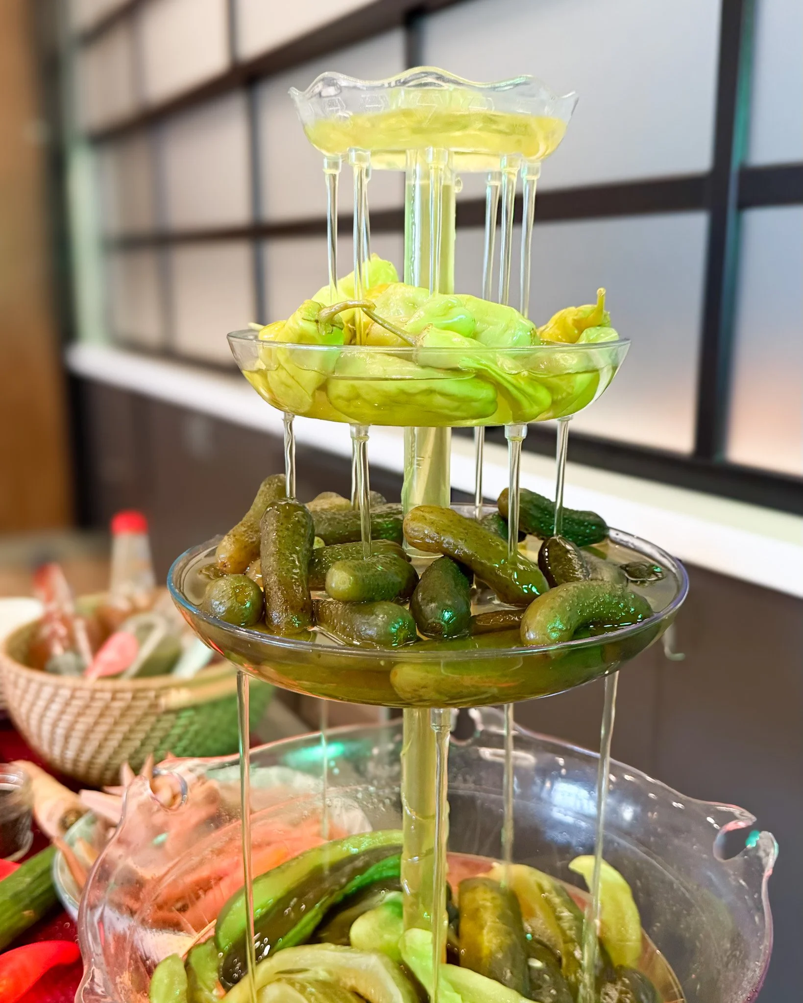 🥒 We love pickles! That's why we've got a pickle fountain! 🎉

Join us at our pickle buffet every weekend to experience the fun! 

Don&rsquo;t miss out, come check it out! #PickleLovers #FoodFun #PickleFountain #PickleJar #DowntownFredericton