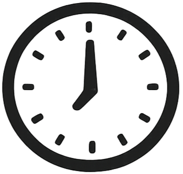 A clock showing 12:00.