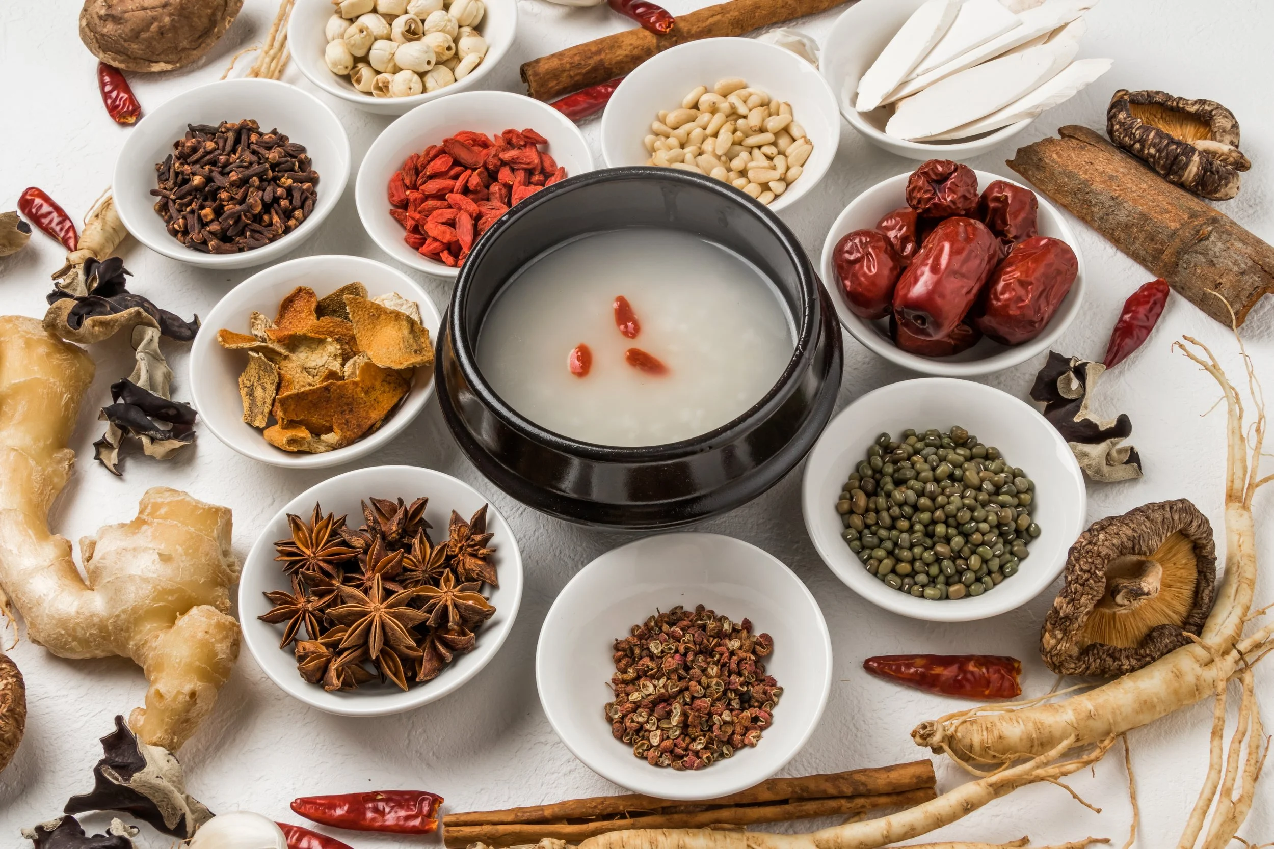  Food Therapy  — Chinese food therapy emphasizes food as medicine through gentle, everyday support to restore and maintain balance, strengthen individual constitutions, and respond to the changing needs of each season and stage of life. It considers 