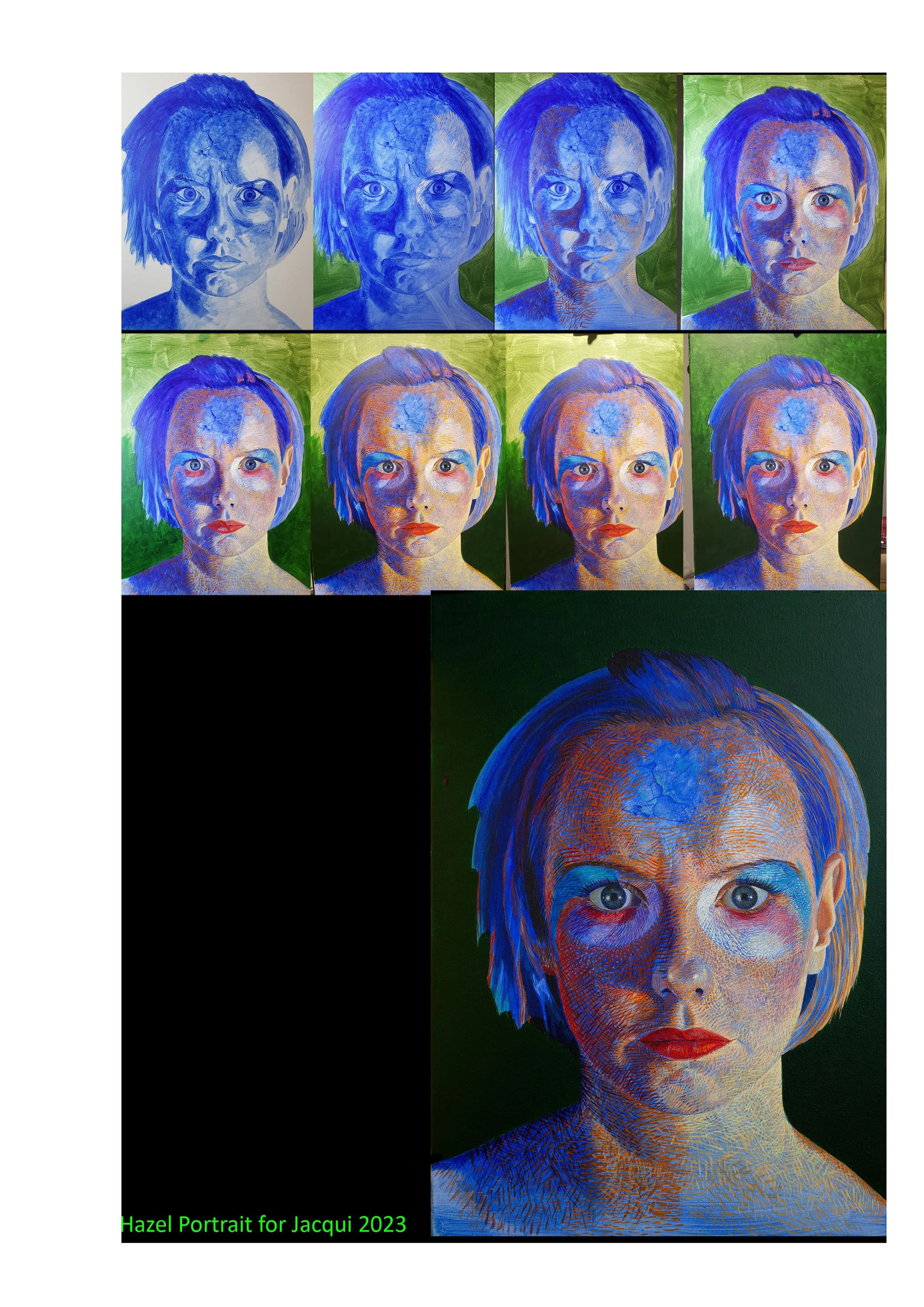 Sequence of layers leading to final painting