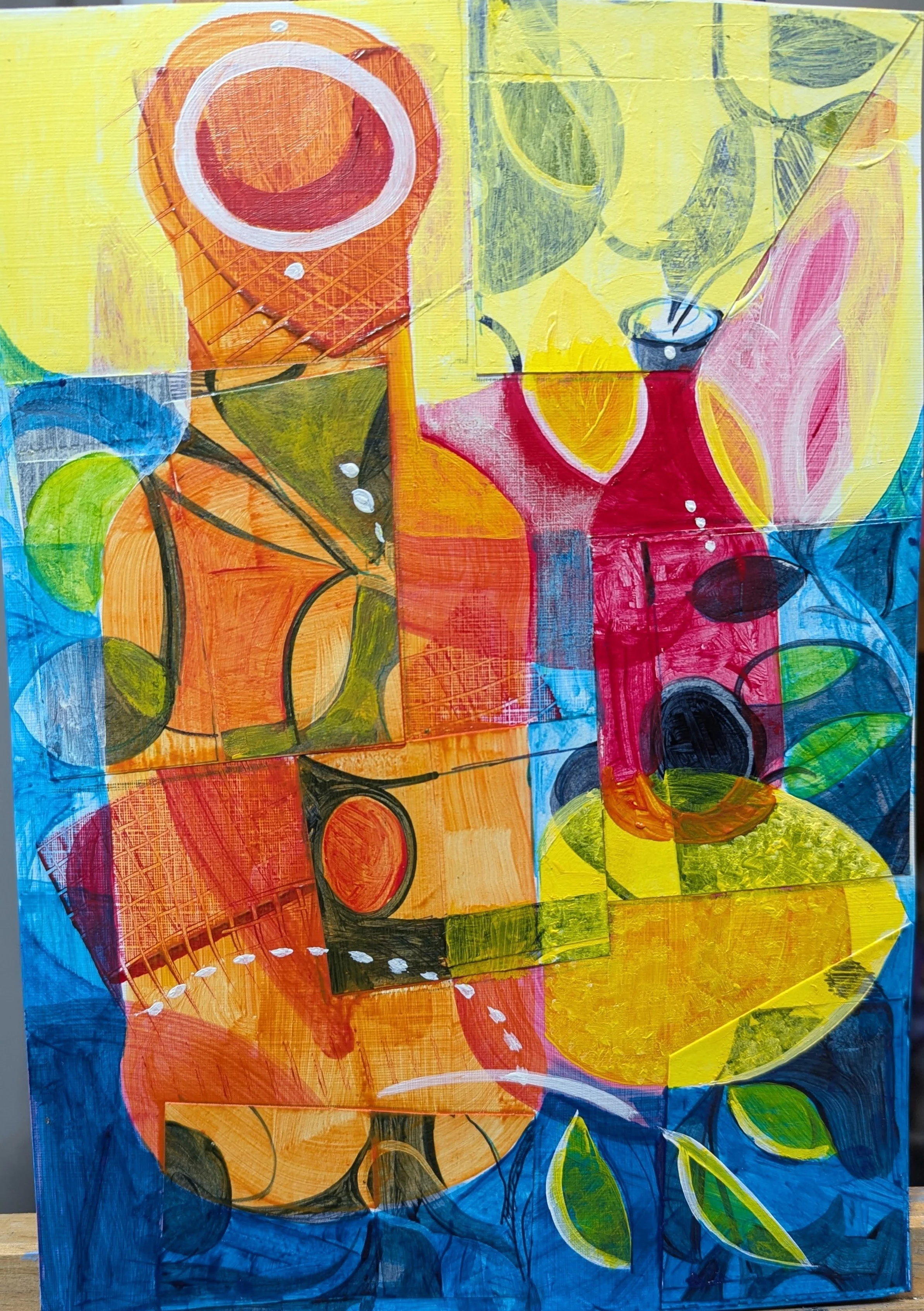 Collage created through rearrangement of cutout fragments