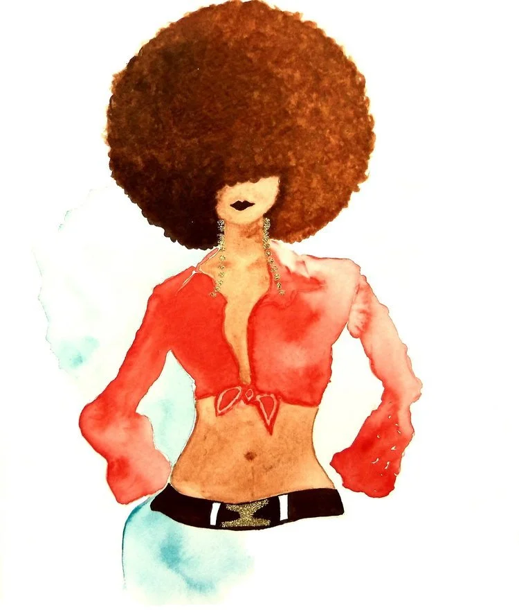 Vibrant Expression Original Watercolor "Brown Skin" by Kameko Rae