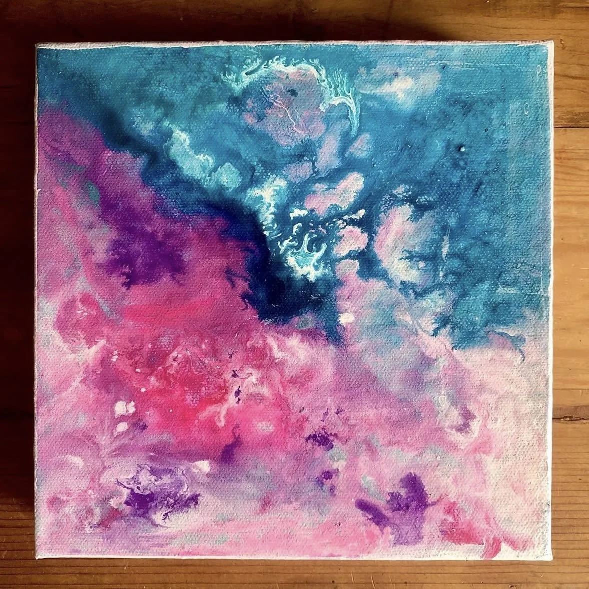 Mixed media abstract acrylic and alcohol ink original canvas by Dana Savoca Tietze