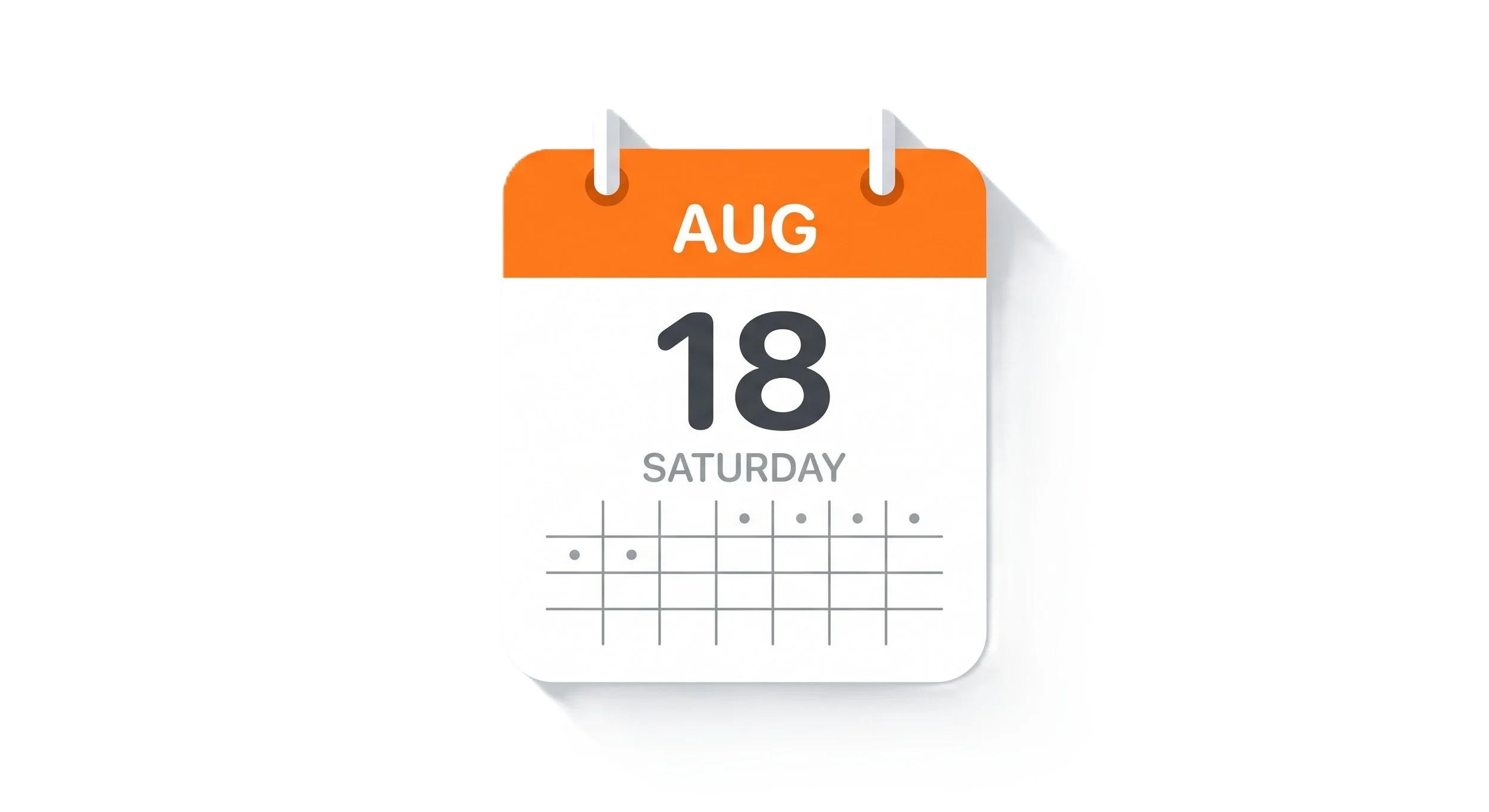 Calendar page showing Saturday, August 18, with a note and a graph below.