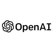 OpenAI logo with a black stylized geometric icon and the word 'OpenAI' beside it