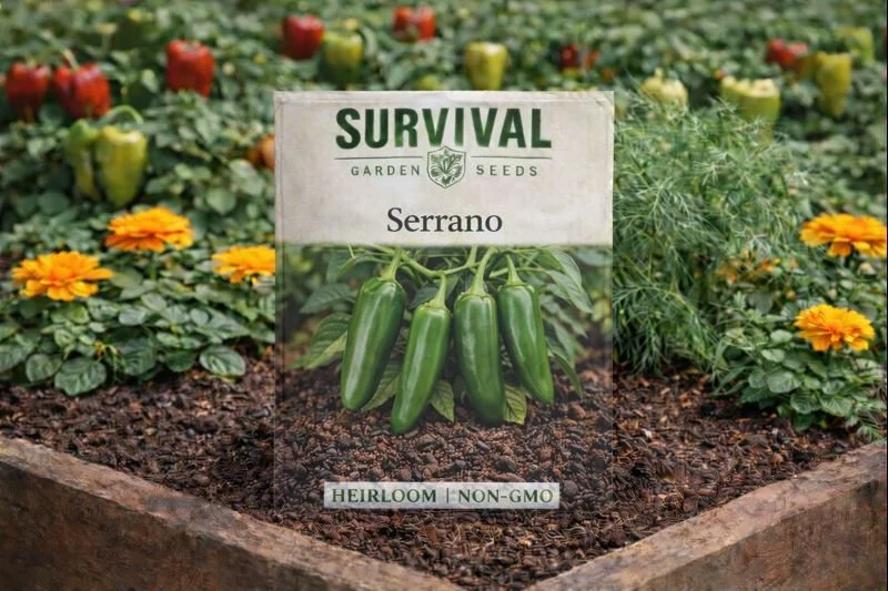 Serrano Pepper 
A compact pepper with bold heat and strong yields. 