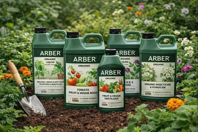 Arber for all your fertilizer needs. All are organic, OMRI Listed, Pollinator Safe – Easy Weekly Mix
3-2-1 Plant Food, Fruit & Veggie Fertilizer, Tomato Fruit & Veggie Boost, Organic Liquid Plant Food