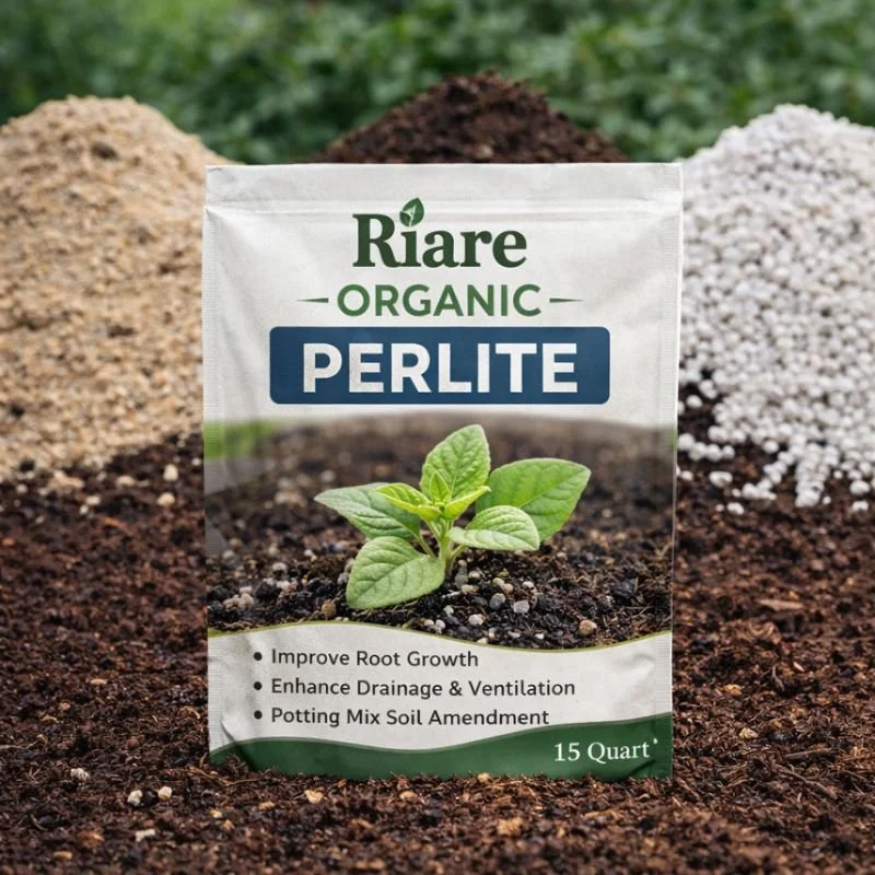 Riare Organic Perlite – 15 Quarts 
A natural horticultural perlite soil amendment that improves drainage, aeration, and root growth in pots, raised beds, and garden soil. 