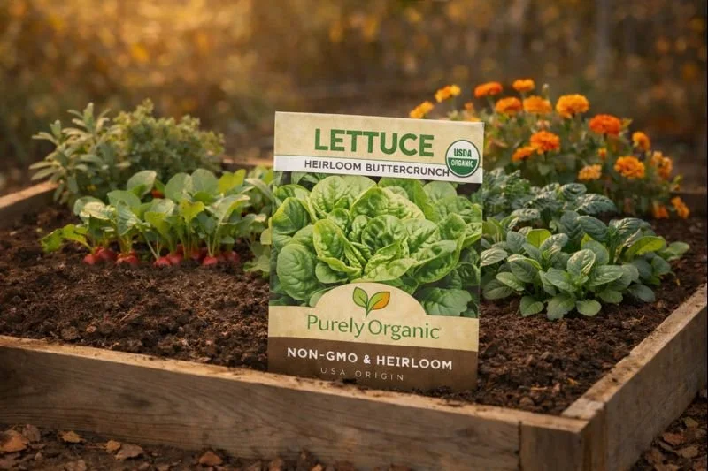 Purely Organic Buttercrunch lettuce is a cold-tolerant heirloom variety prized for its soft texture and mild, buttery flavor. Grown organically and well suited for fall and winter gardening, it performs beautifully in raised beds and cooler condition