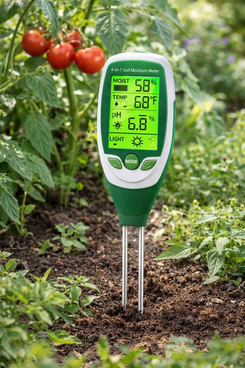 4-in-1 Soil Moisture & PH Meter
Digital plant care tool measures soil moisture, temperature, sunlight, and pH. Helps your garden thrive.