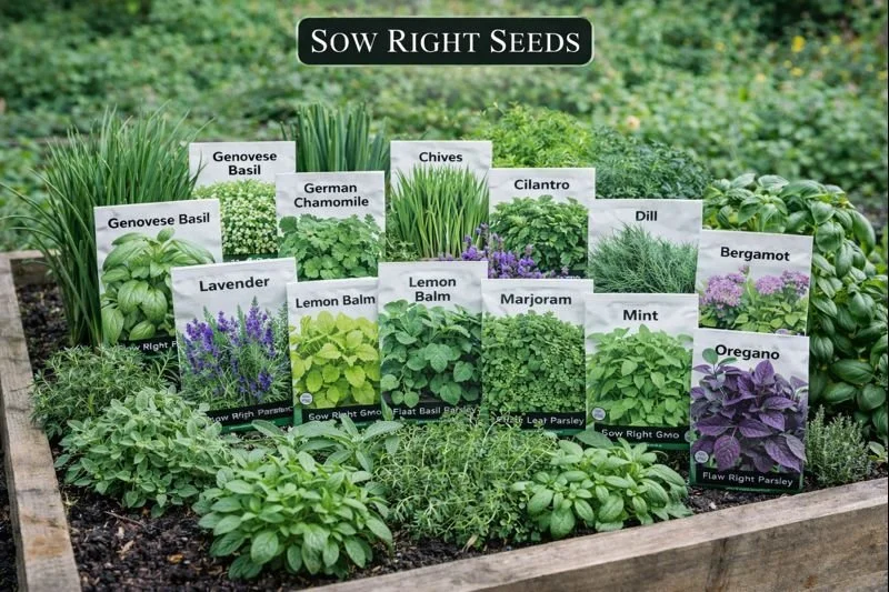 Grow a flavorful herb garden with the Sow Right Multi-Pack Herb Seeds! Includes 15 varieties of useful herbs. Perfect for raised beds, containers, or kitchen gardens.
