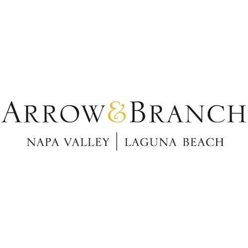 Logo for Arrow & Branch featuring text and locations Napa Valley and Laguna Beach.
