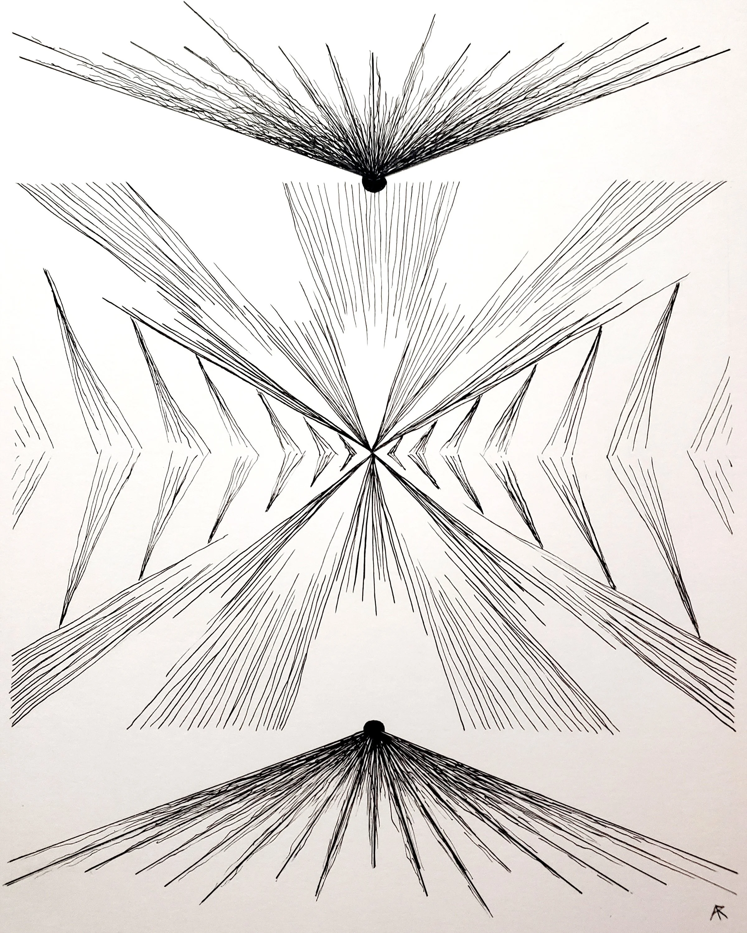 bench | 2024 | black fine line pens, pencil, and bristol paper