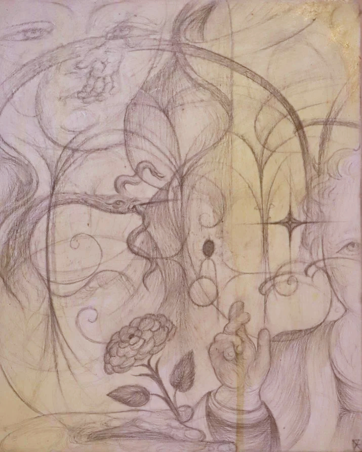 basilica of santa maria novella | 2026 | wooden frame, gesso, yellow ink, and silverpoint