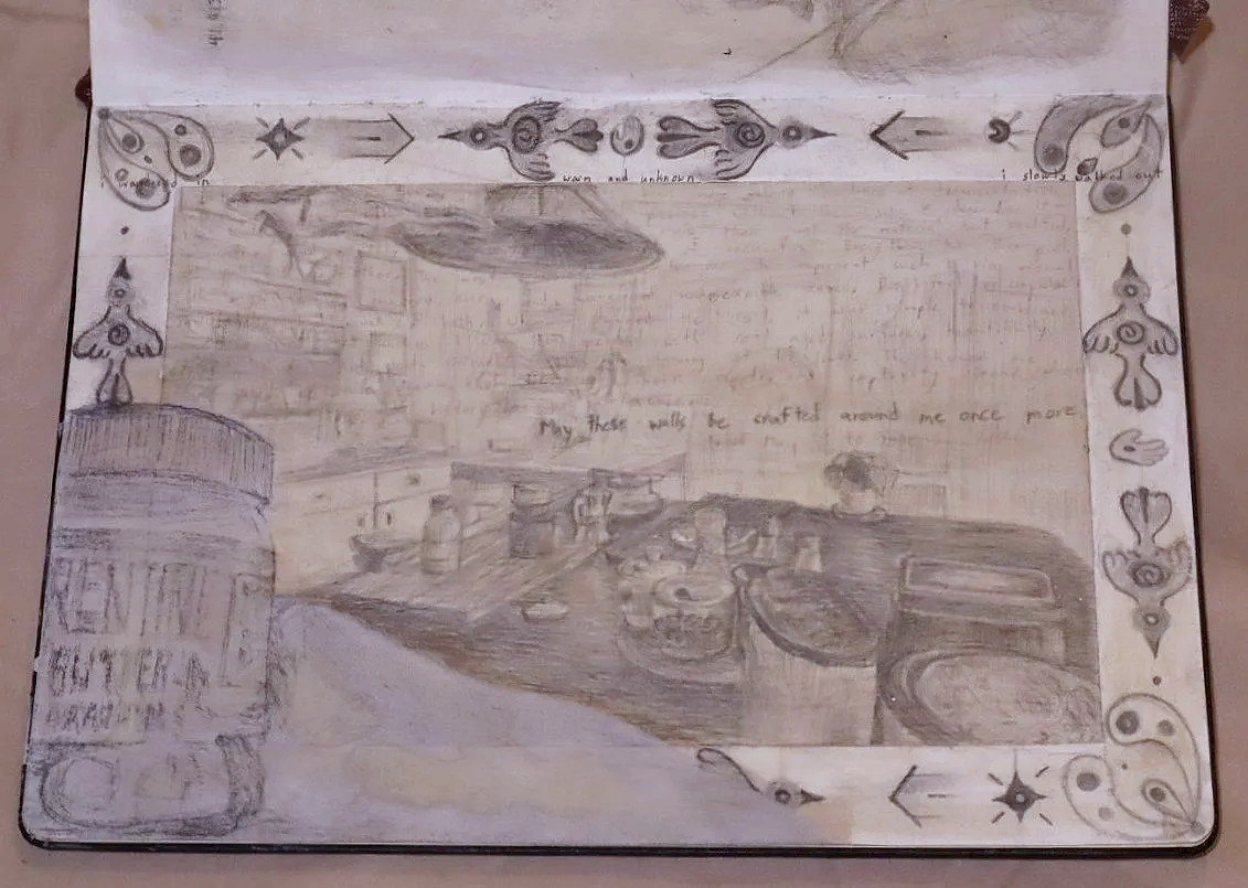 warm and unknown | 2026 | paper, gesso, yellow ink, graphite, and silverpoint